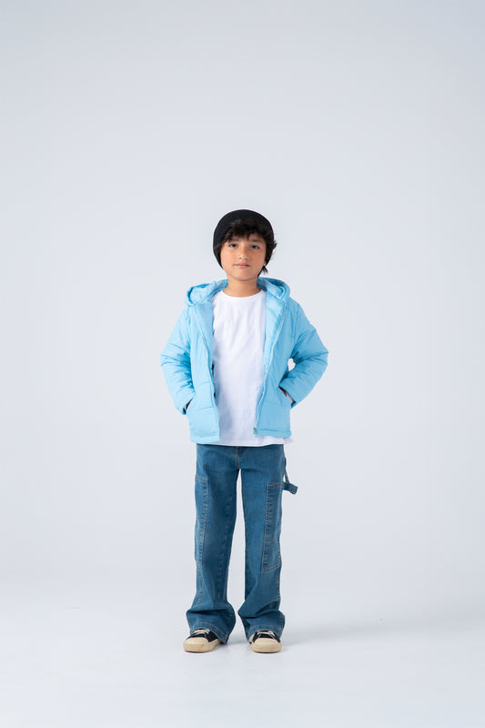 Boys Sky Blue Puffer Jacket