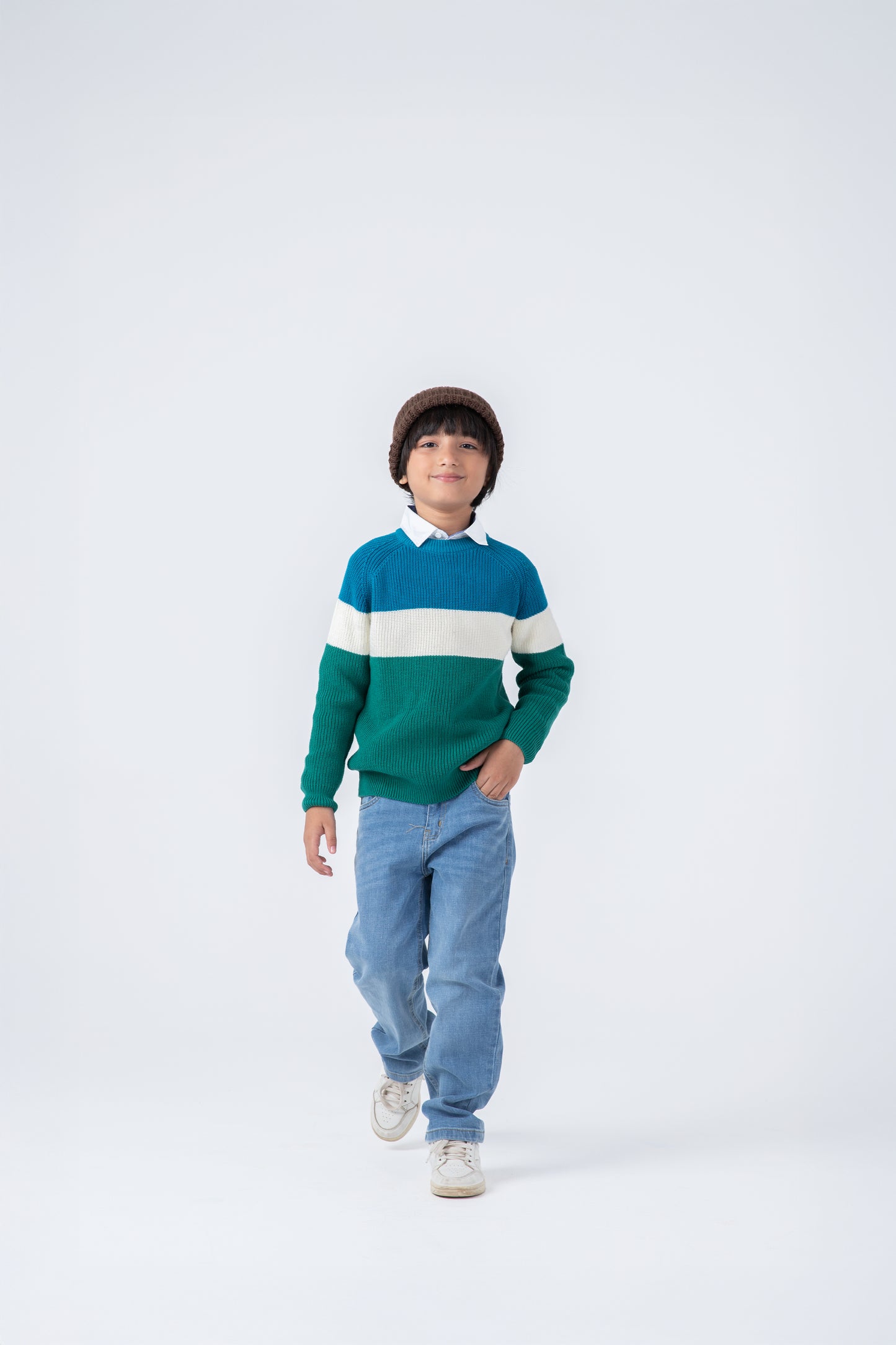 Boys Color Stride Knit Sweater