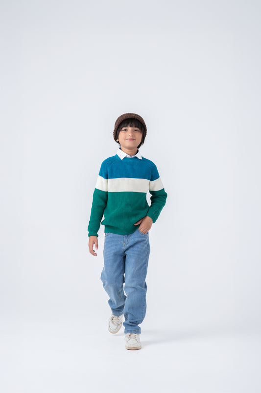 Boys Color Stride Knit Sweater