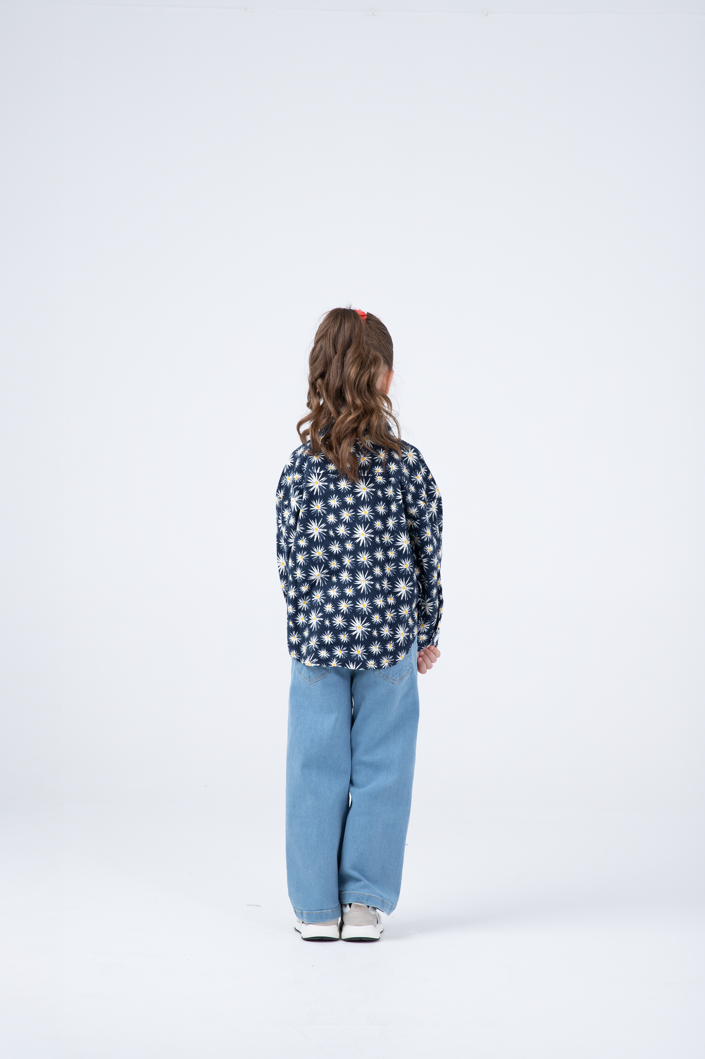 Navy Spark Flannel Top
