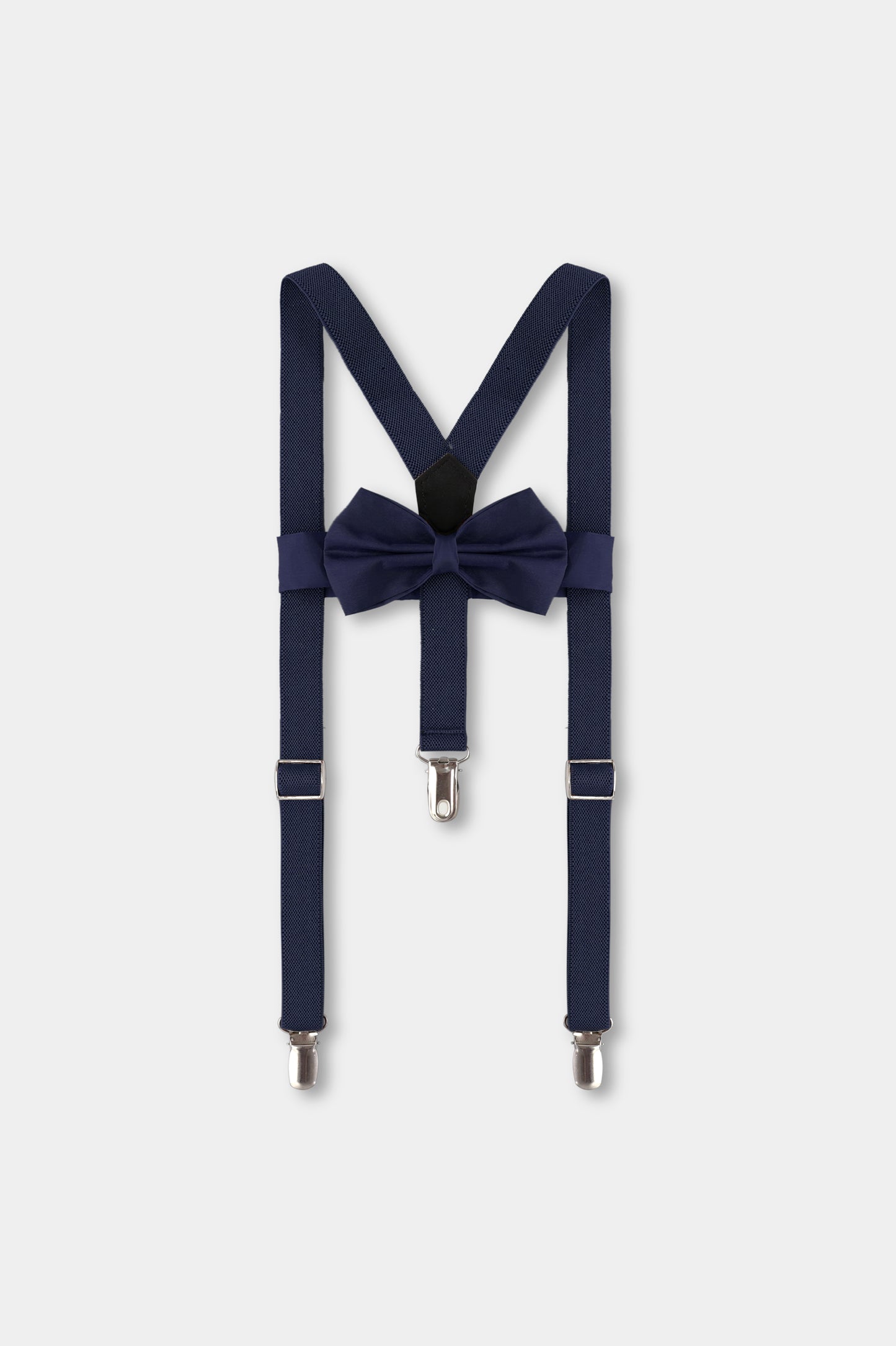 Boys Adjustable Navy Suspenders with Bowtie