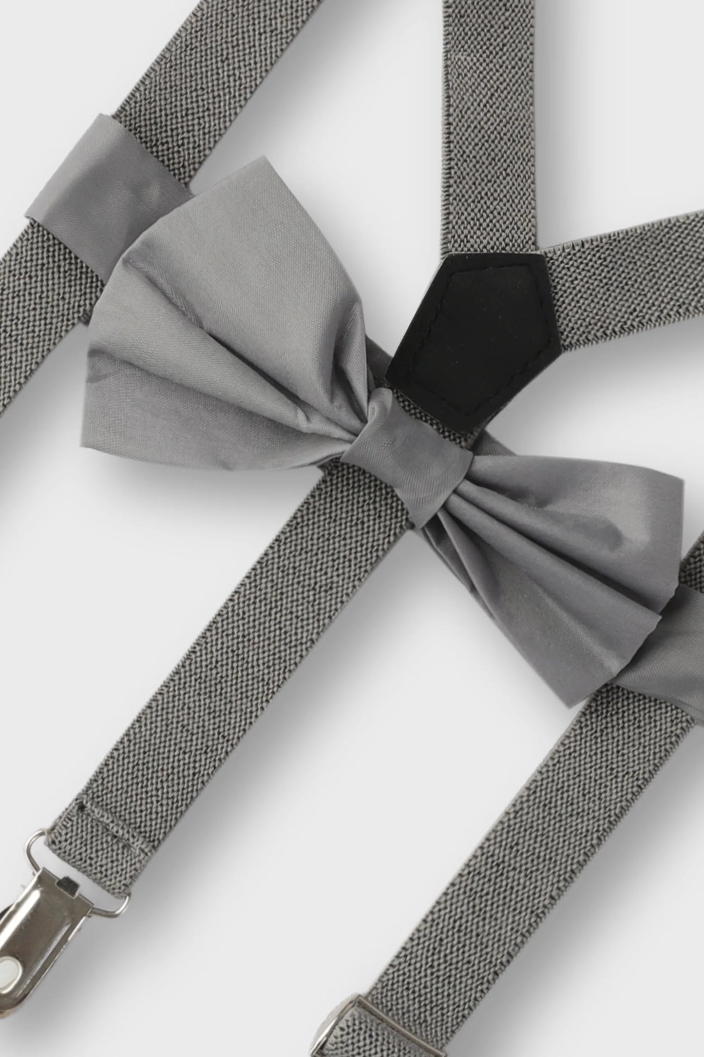 Boys Grey Gallace & Bow Tie Set
