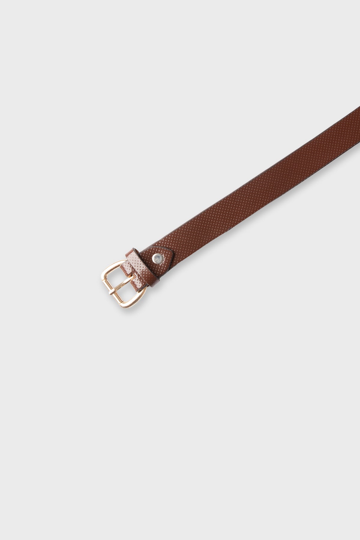 Boys Textured Brown Leather Belt