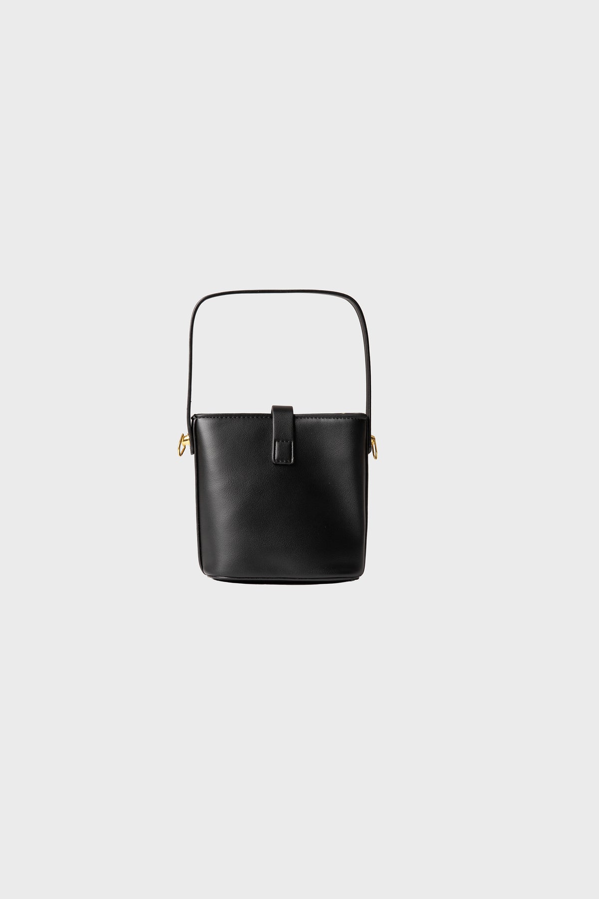 Noir Luxe Gold-Clasp Handbag