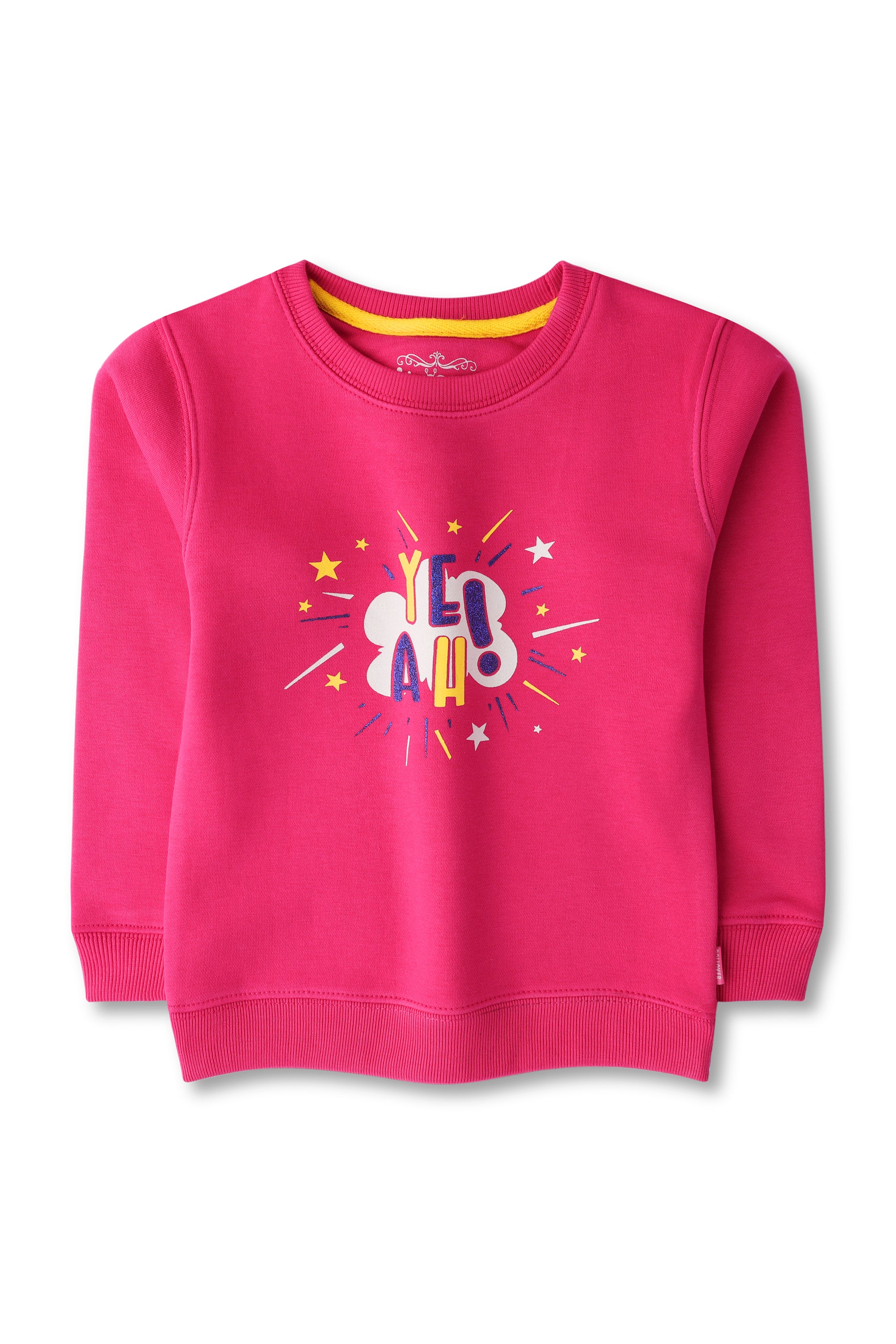 Girls Pink Fleece Graphic Sweatshirt