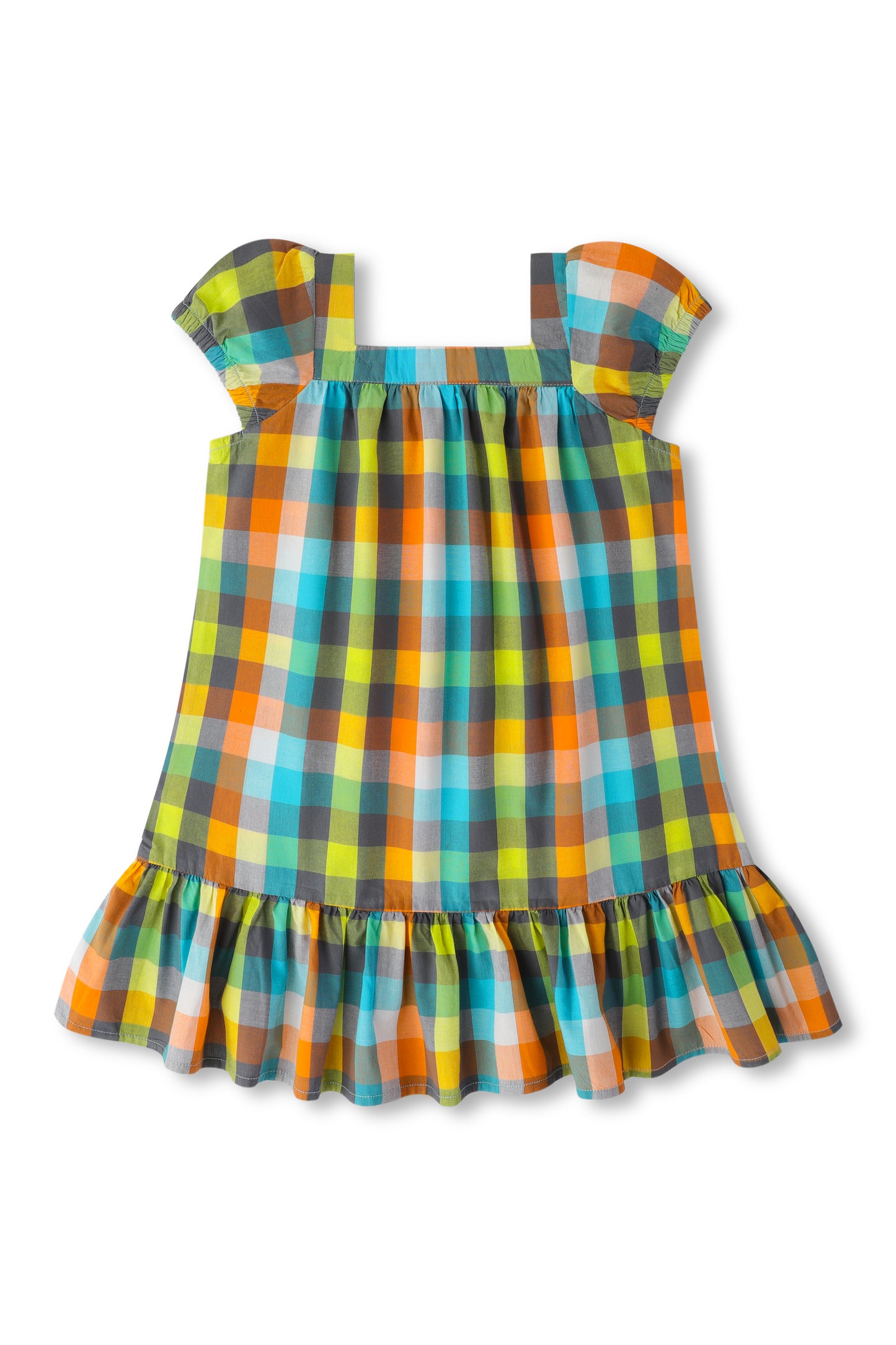 Multi-coloured Check Dress