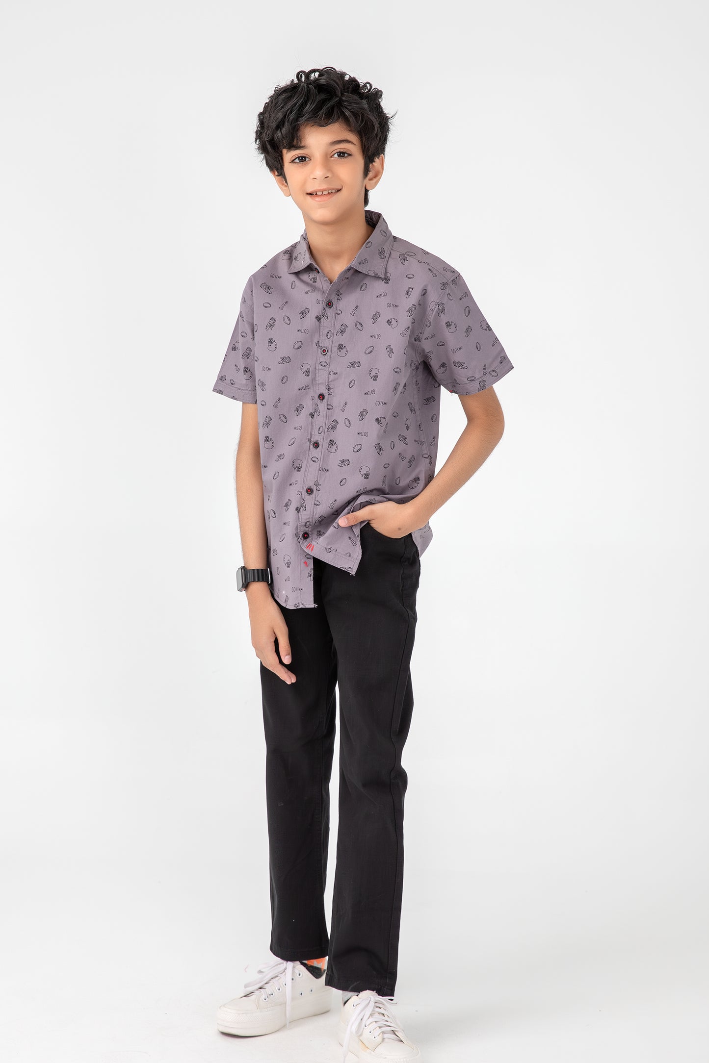 Grey 'Go Team' Shirt