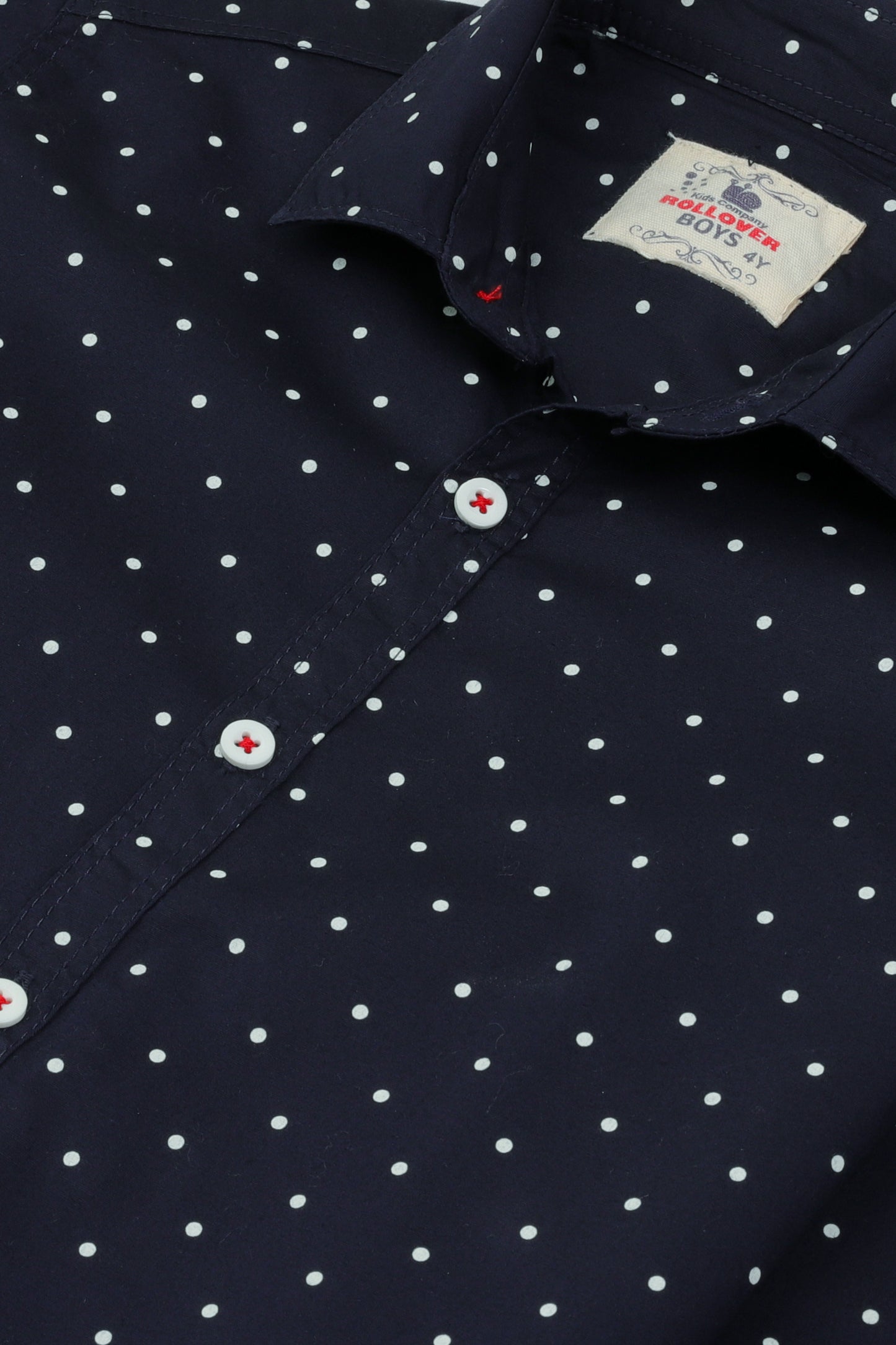 Navy Polka Dot Casual Shirt