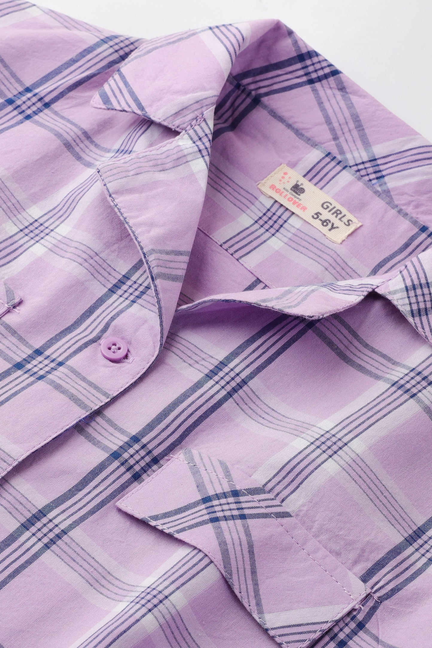 Purple Cotton Check Top