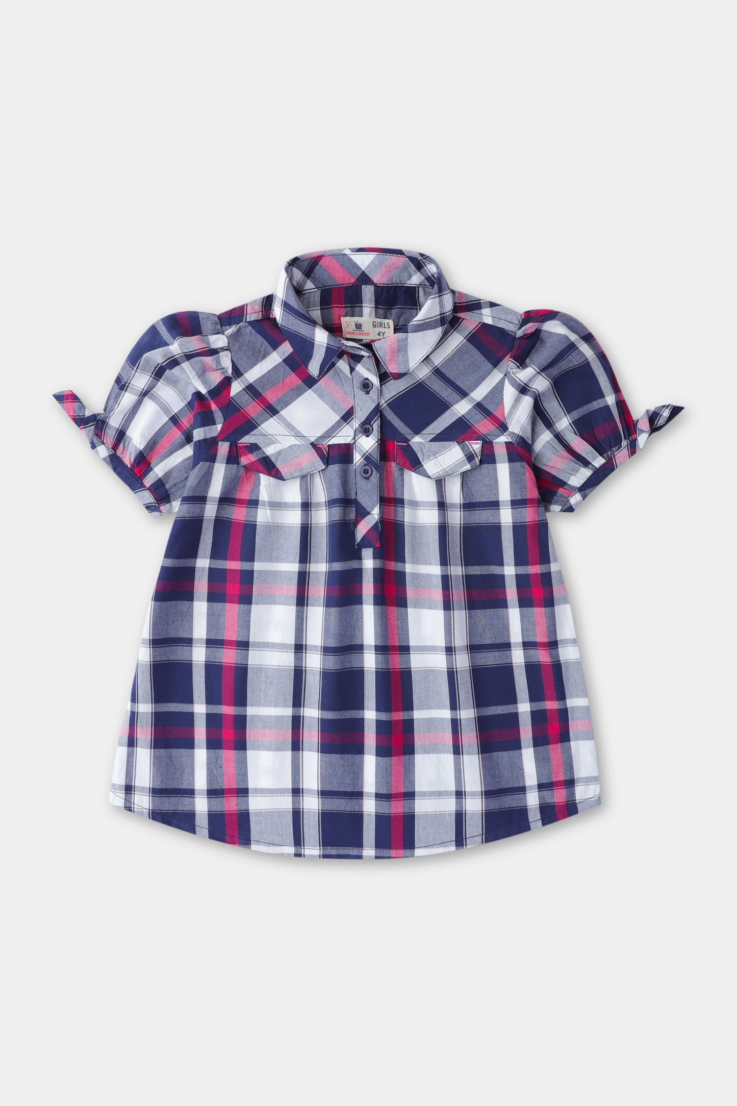Navy Checks Cotton Top
