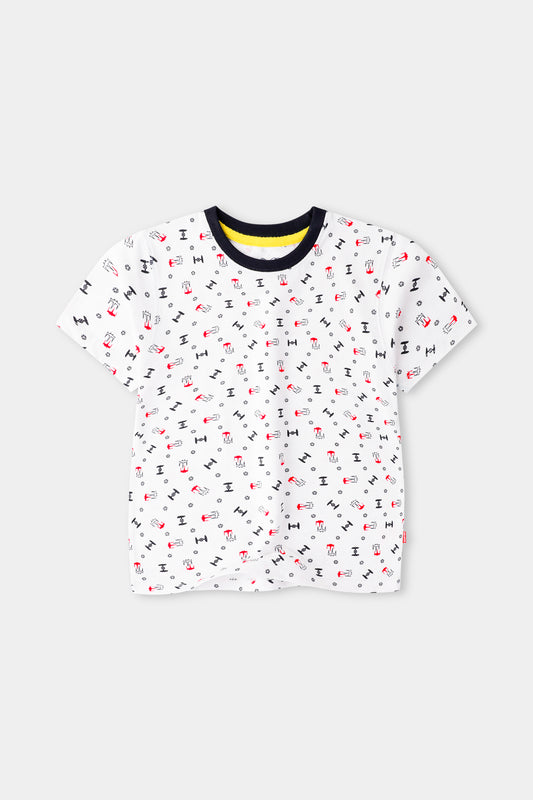 Boys White' Rotary Printed T-shirts
