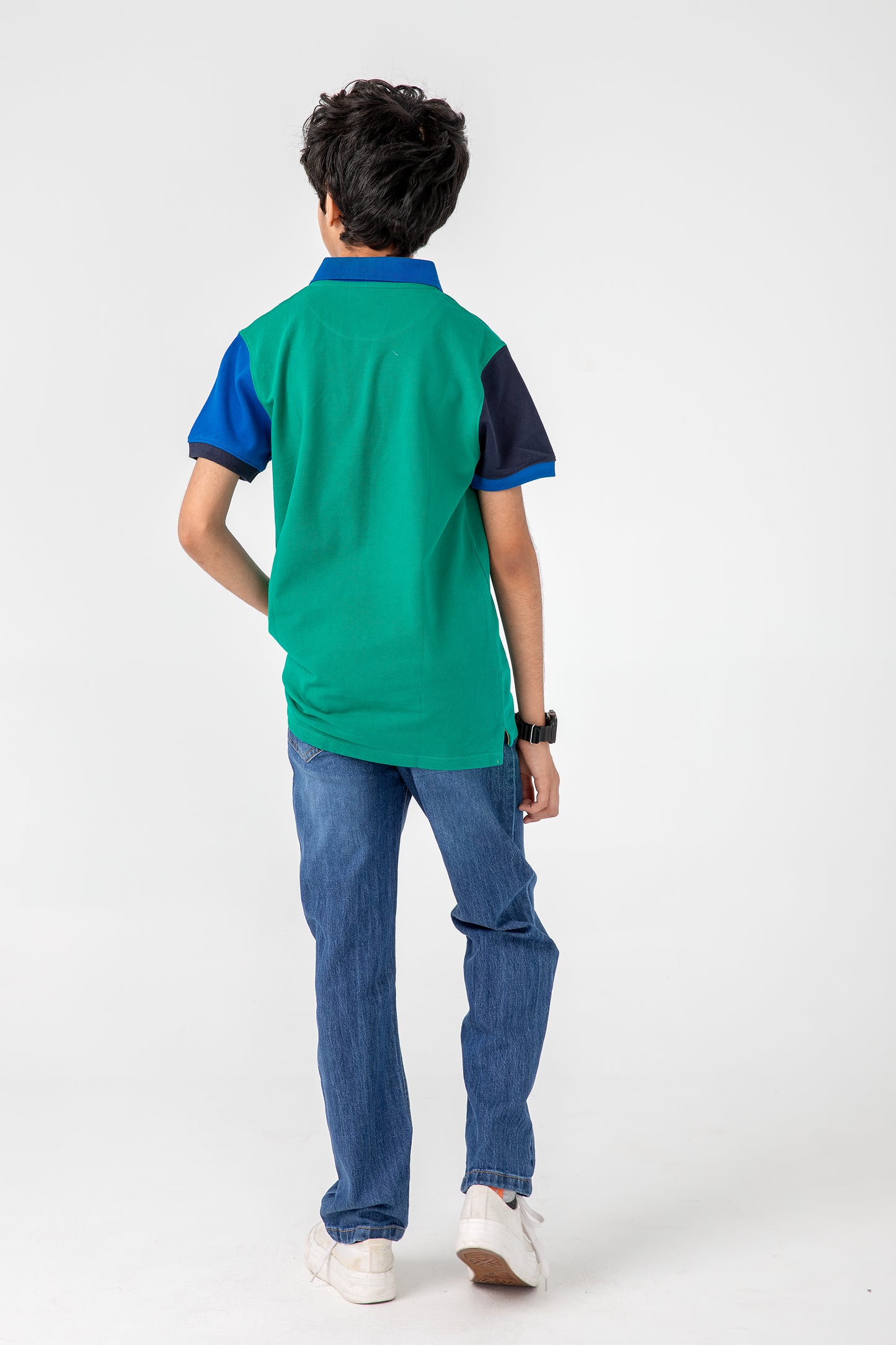 Boys Green Pique Polo
