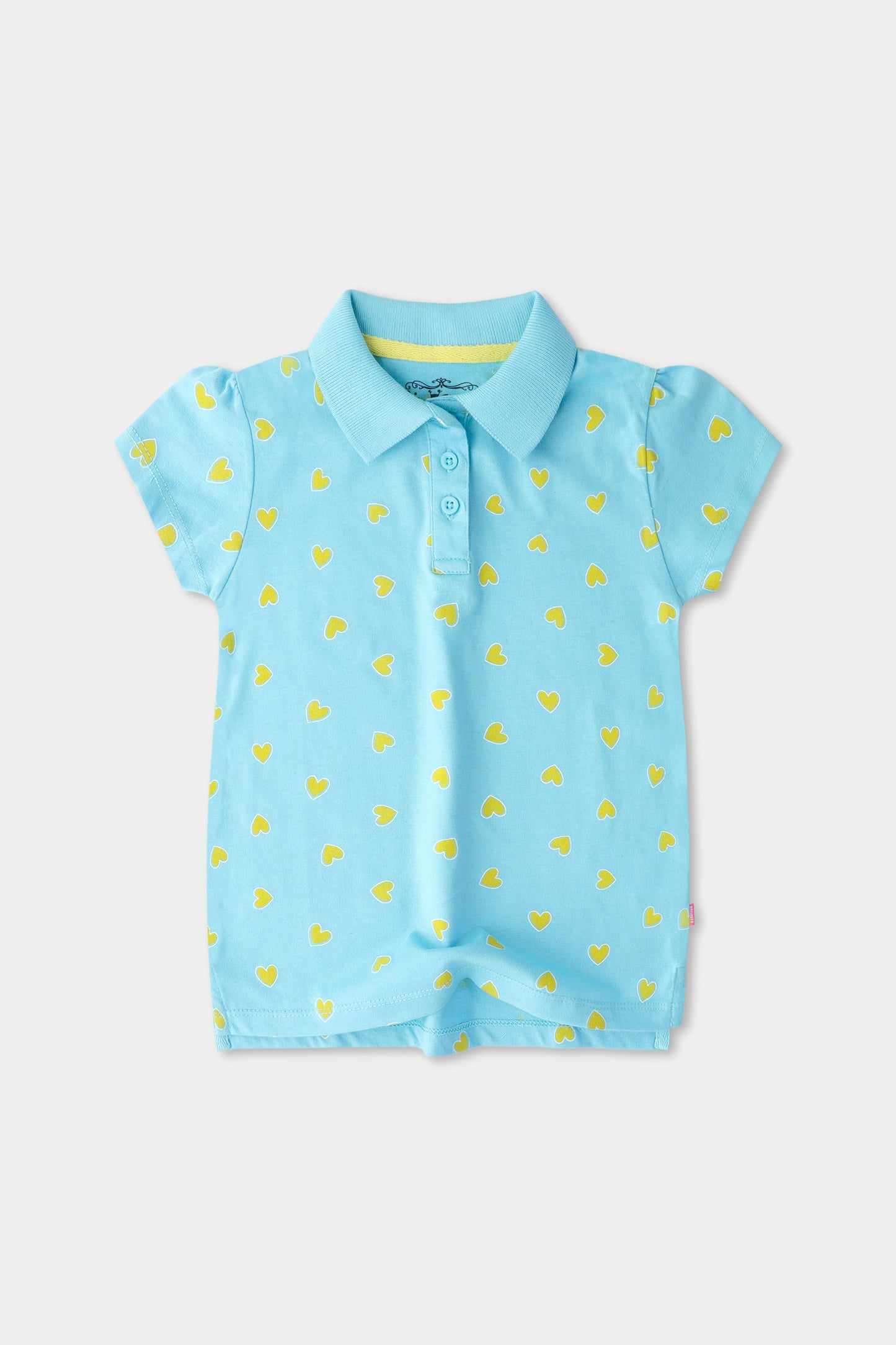 Girls' Heart Printed Polo Shirt