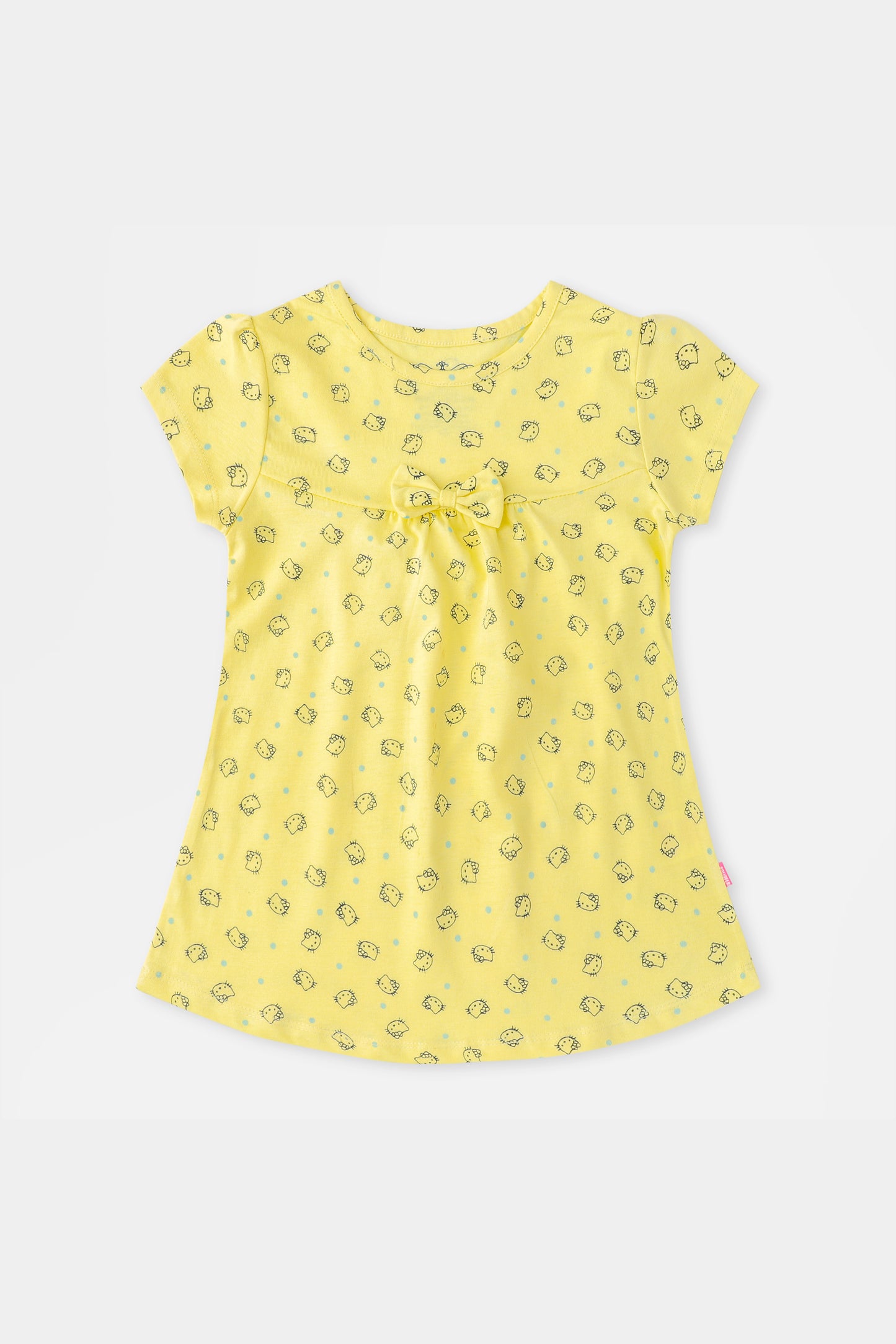 Yellow Kitty Bow Top