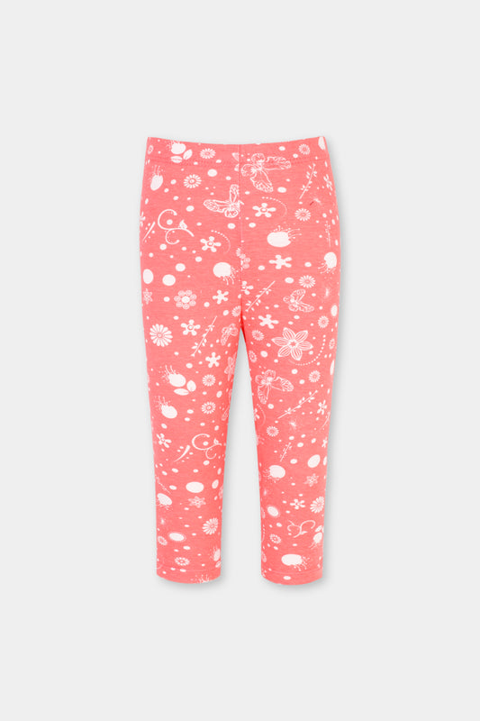Peach Printed Comfort Tights