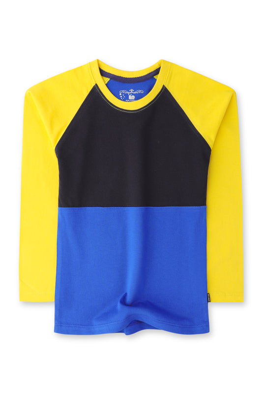 Yellow Colorblock Raglan Tee