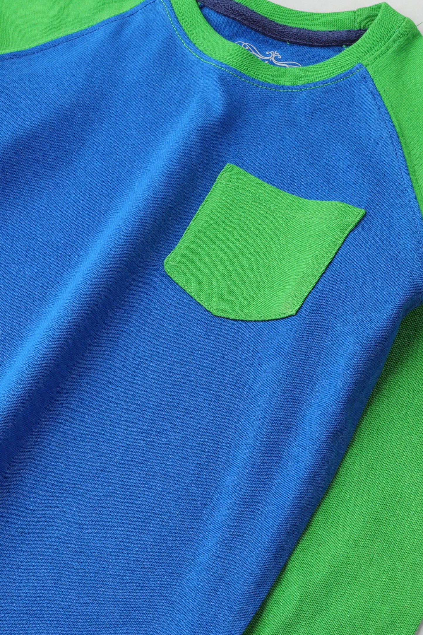 Blue & Green Raglan T-Shirt
