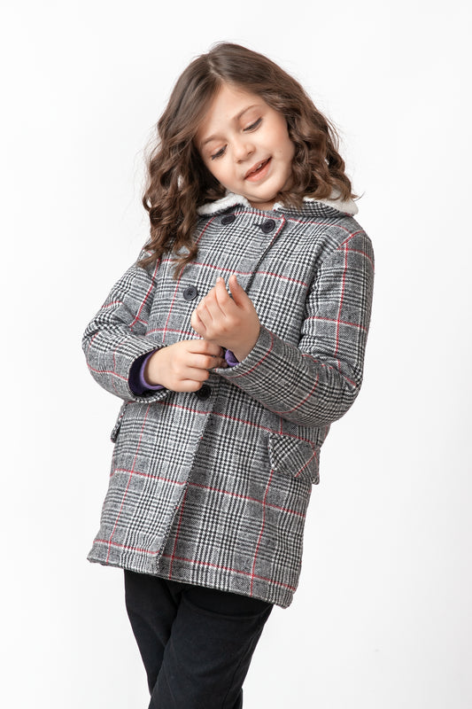 Girls Black Classic Felt Jacket
