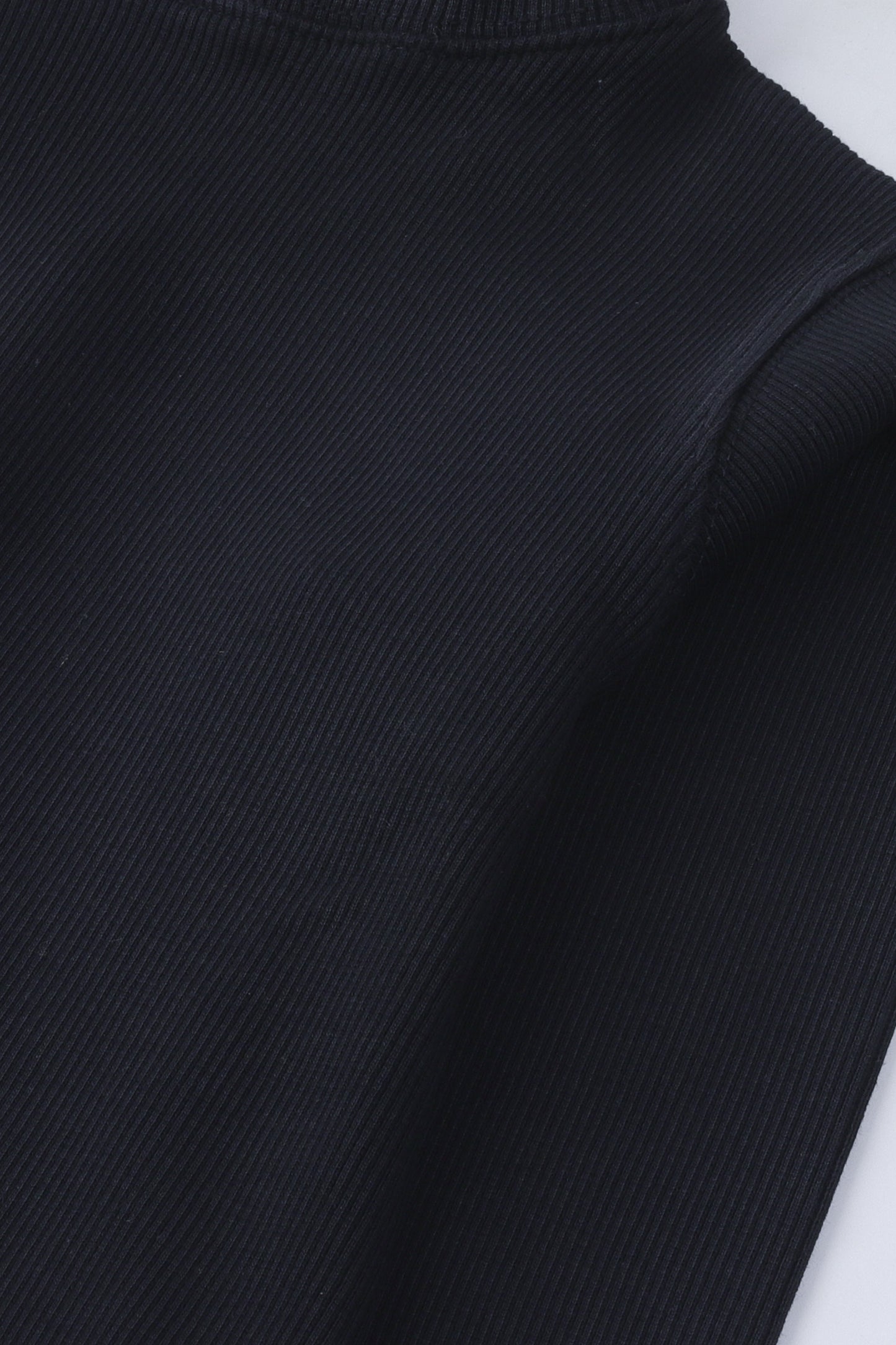 Boys Lycra Rib Navy Blue Highneck