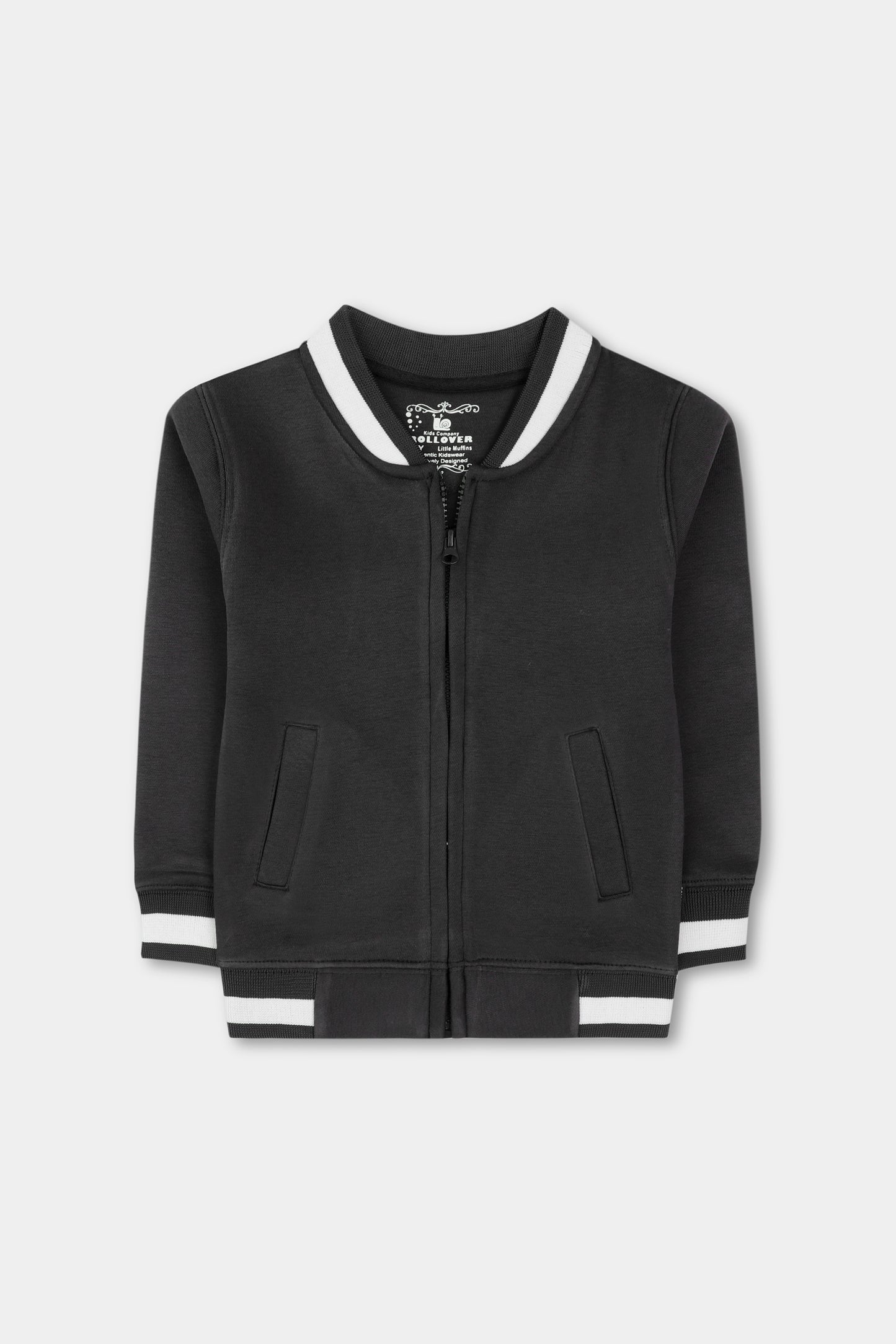 Boys Smoked Grey Fleece Zipper