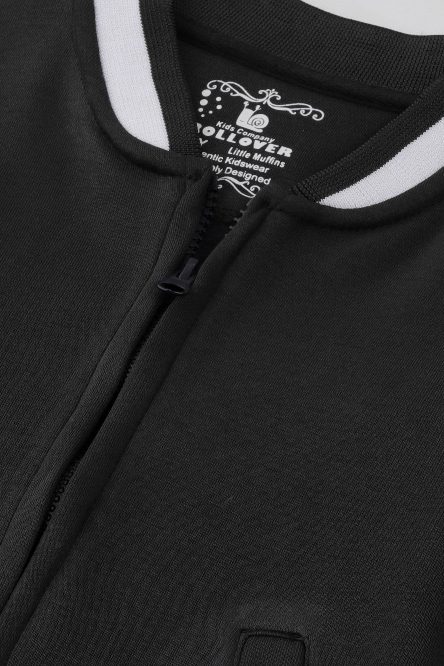 Boys Smoked Grey Fleece Zipper