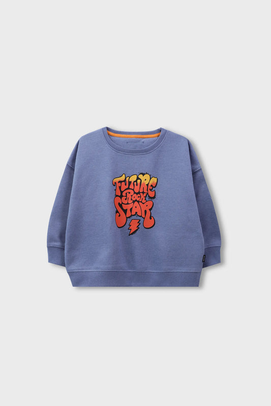 Boys Indigo Fleece Boxy Sweatshirt