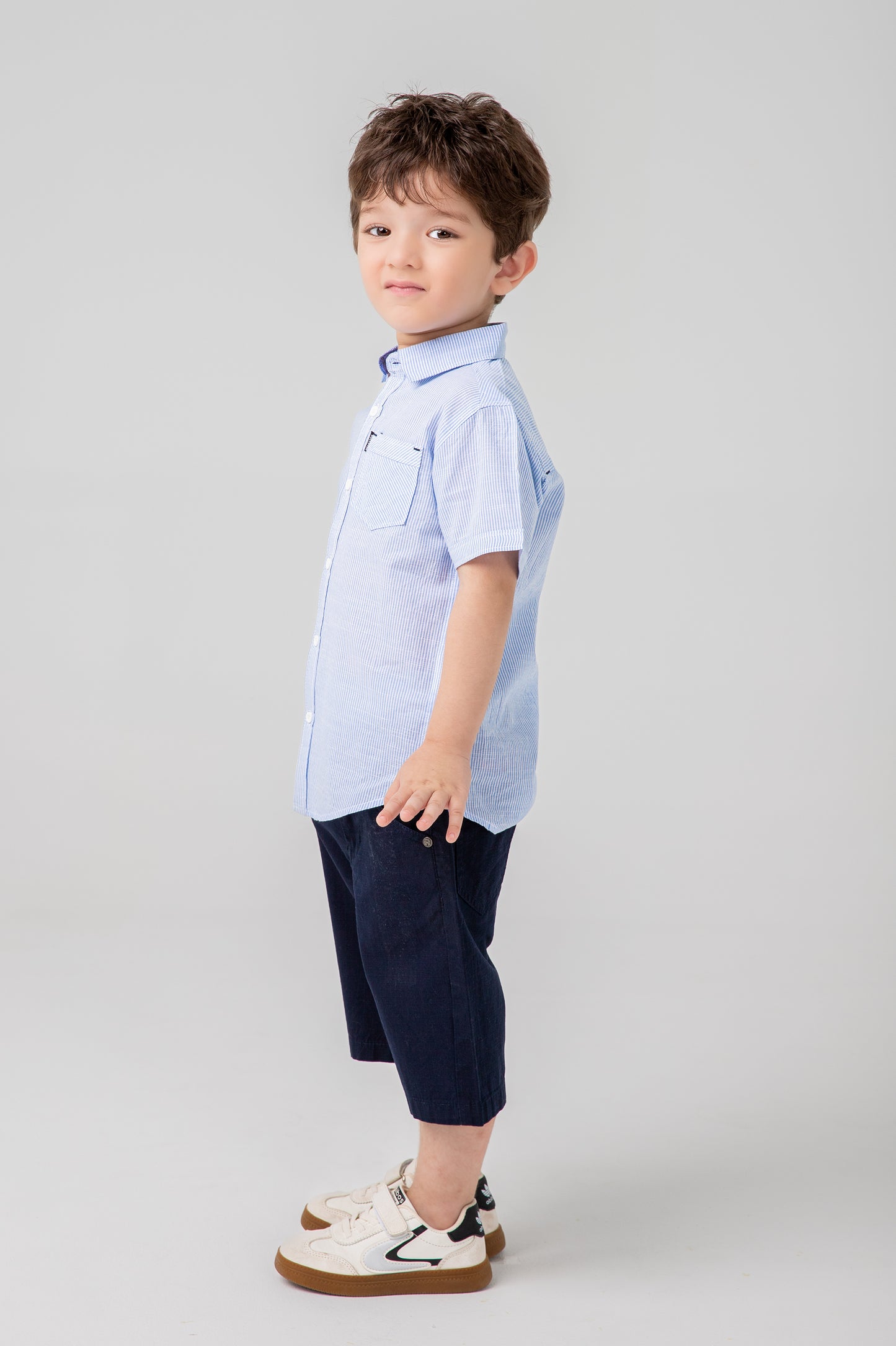 Boys Skyline Striped Casual Shirt