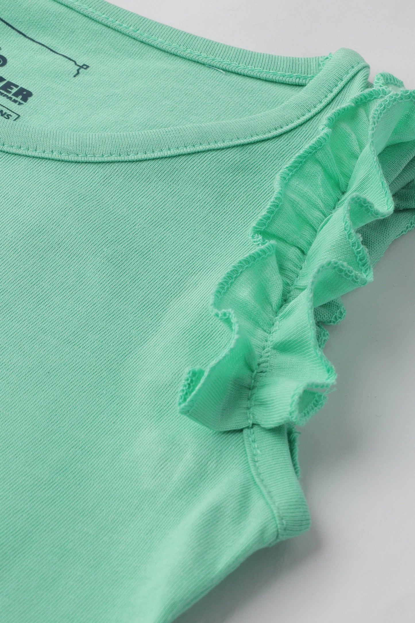 Playful Mint Ruffle T-shirt