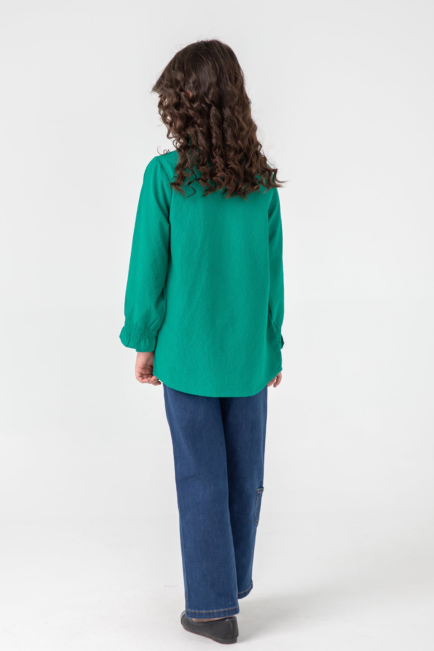 Emerald Elegance Chiffon Top