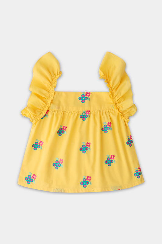 Sunshine Blossom Flutter Top