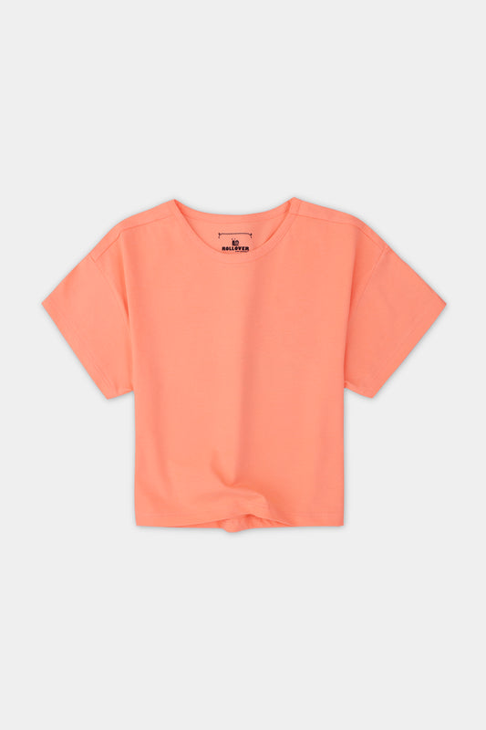 Solid Coral Boxy Tee