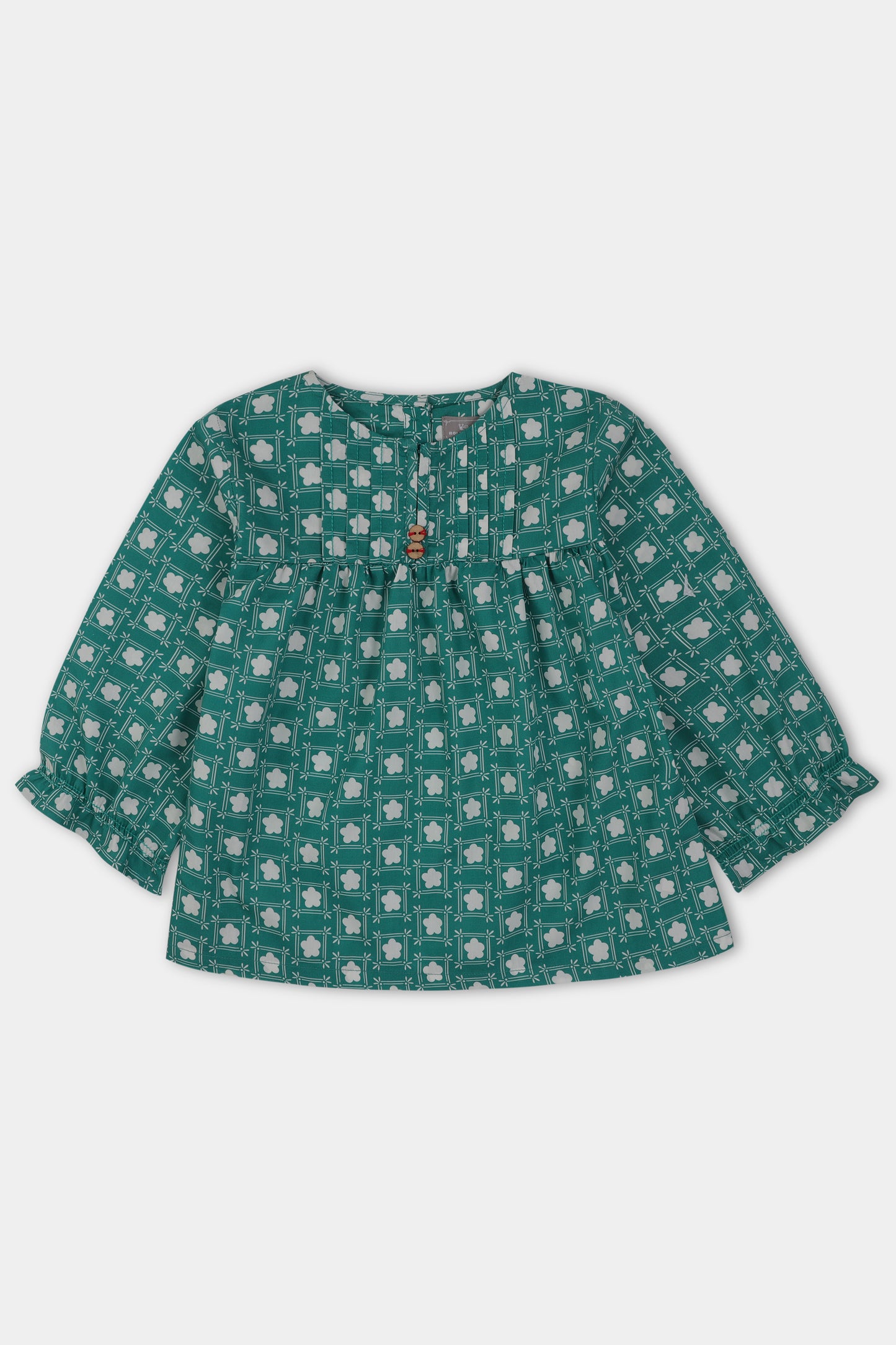 Green Floral Printed Top