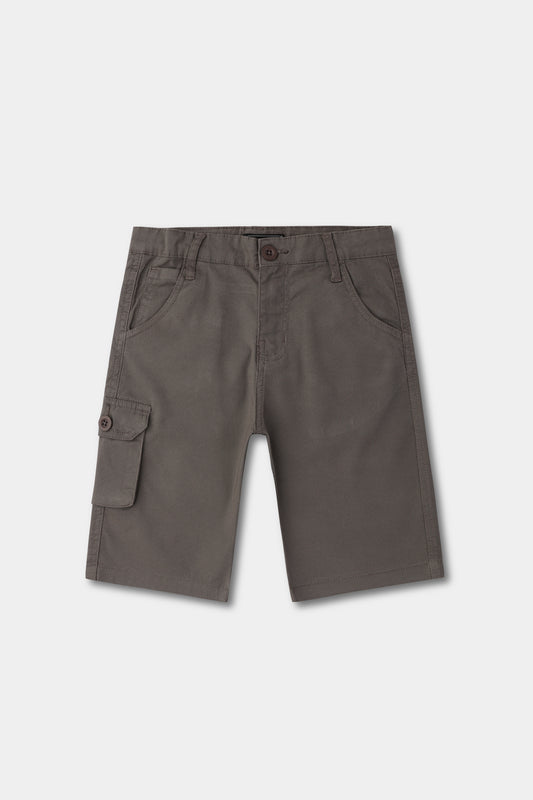 Boys Olive Twill Cargo Shorts