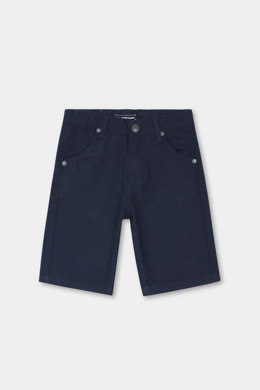 Boys Navy Textured Twill Shorts