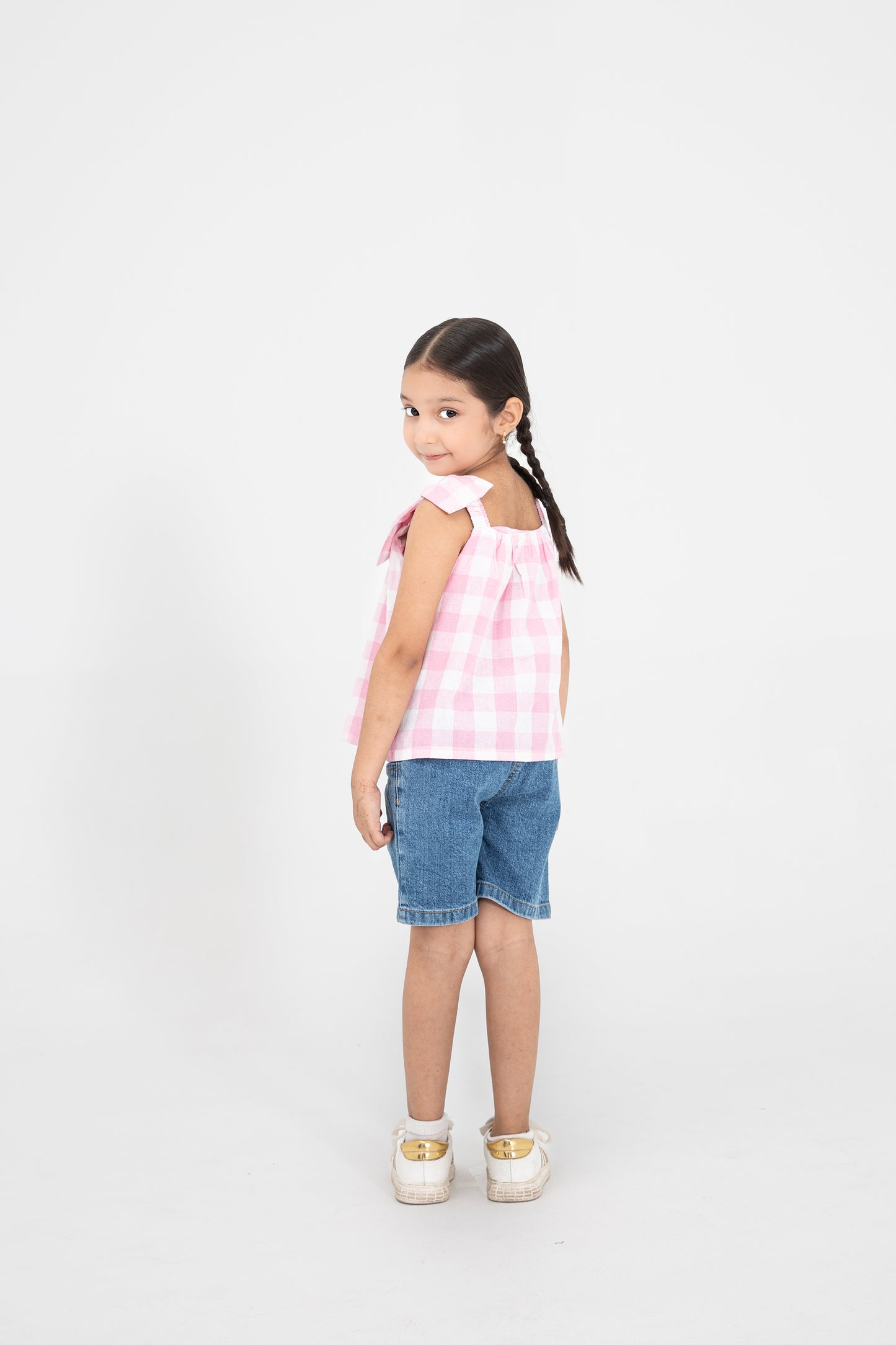 Pastel Pink Checkered Top
