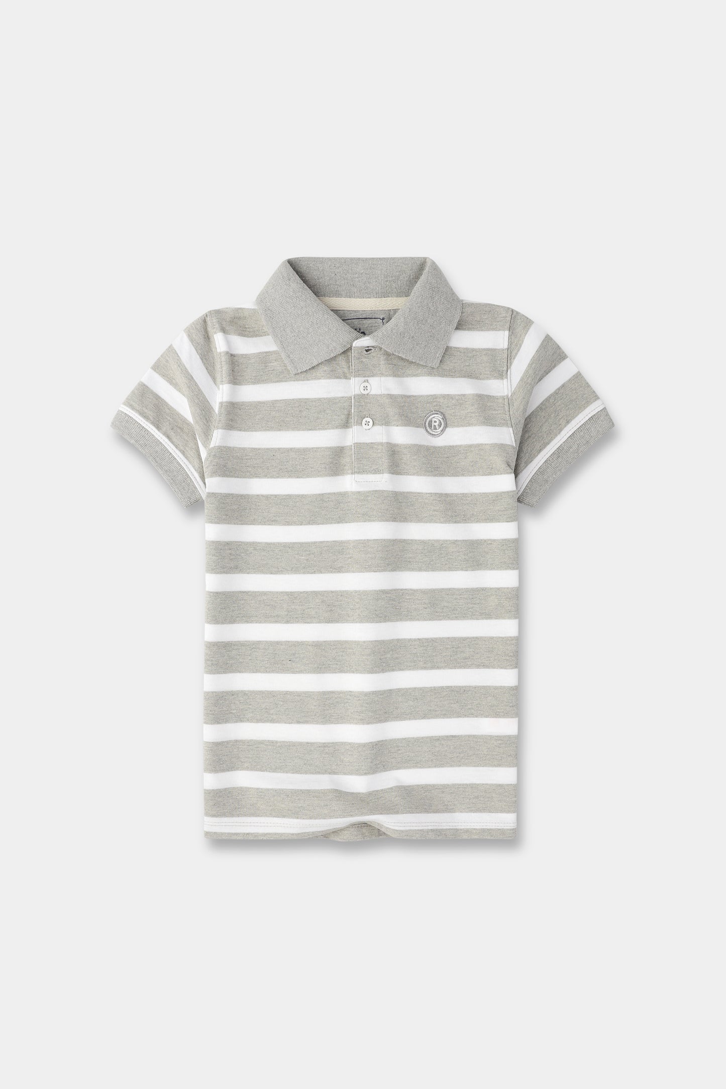 Boys Grey Striped Signature Polo
