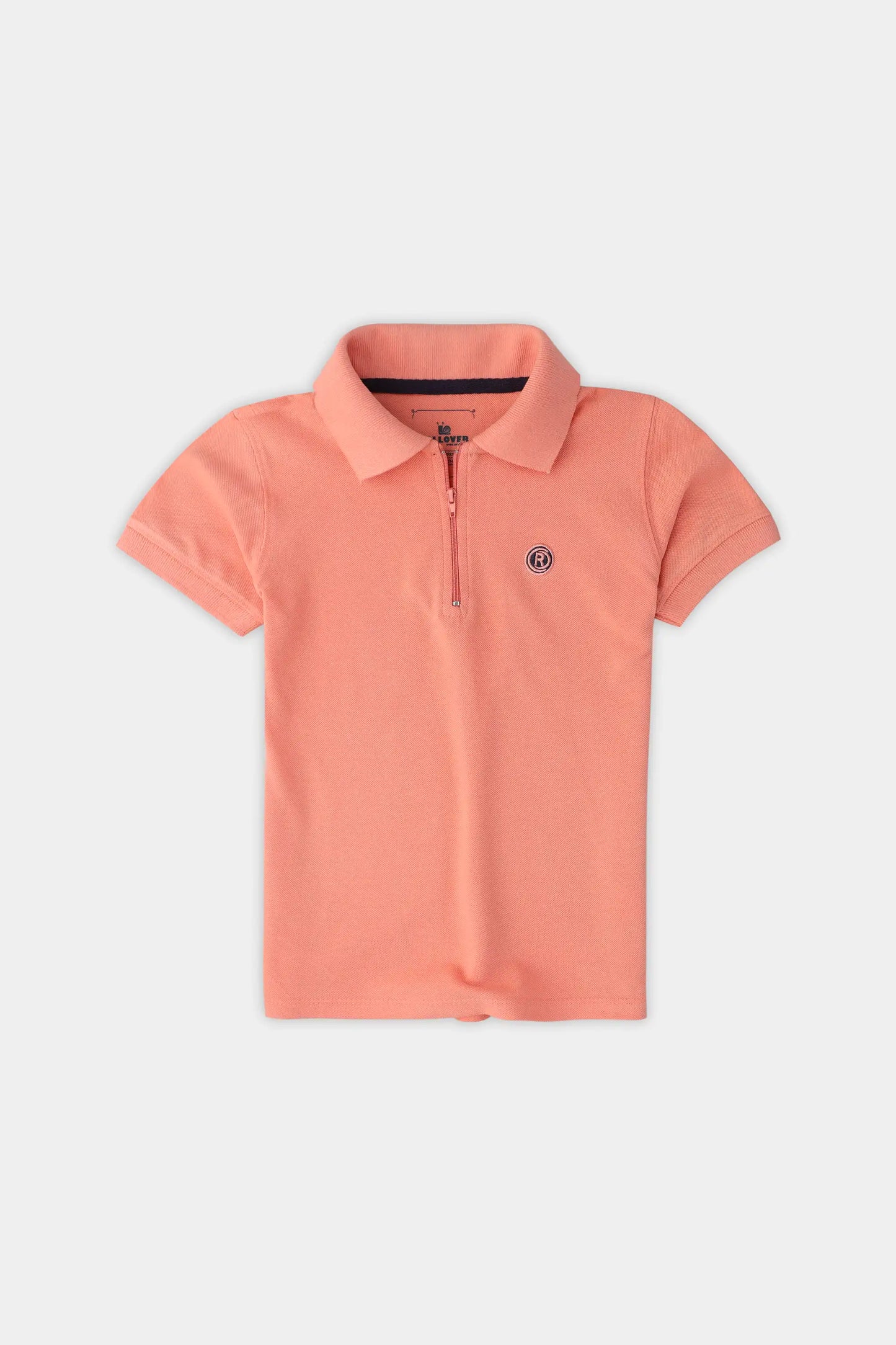 Boys Coral Zipped Polo Shirt