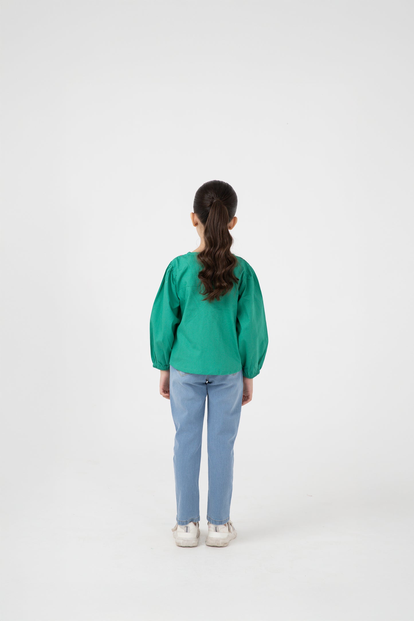 Emerald Emboidered Raglan Top
