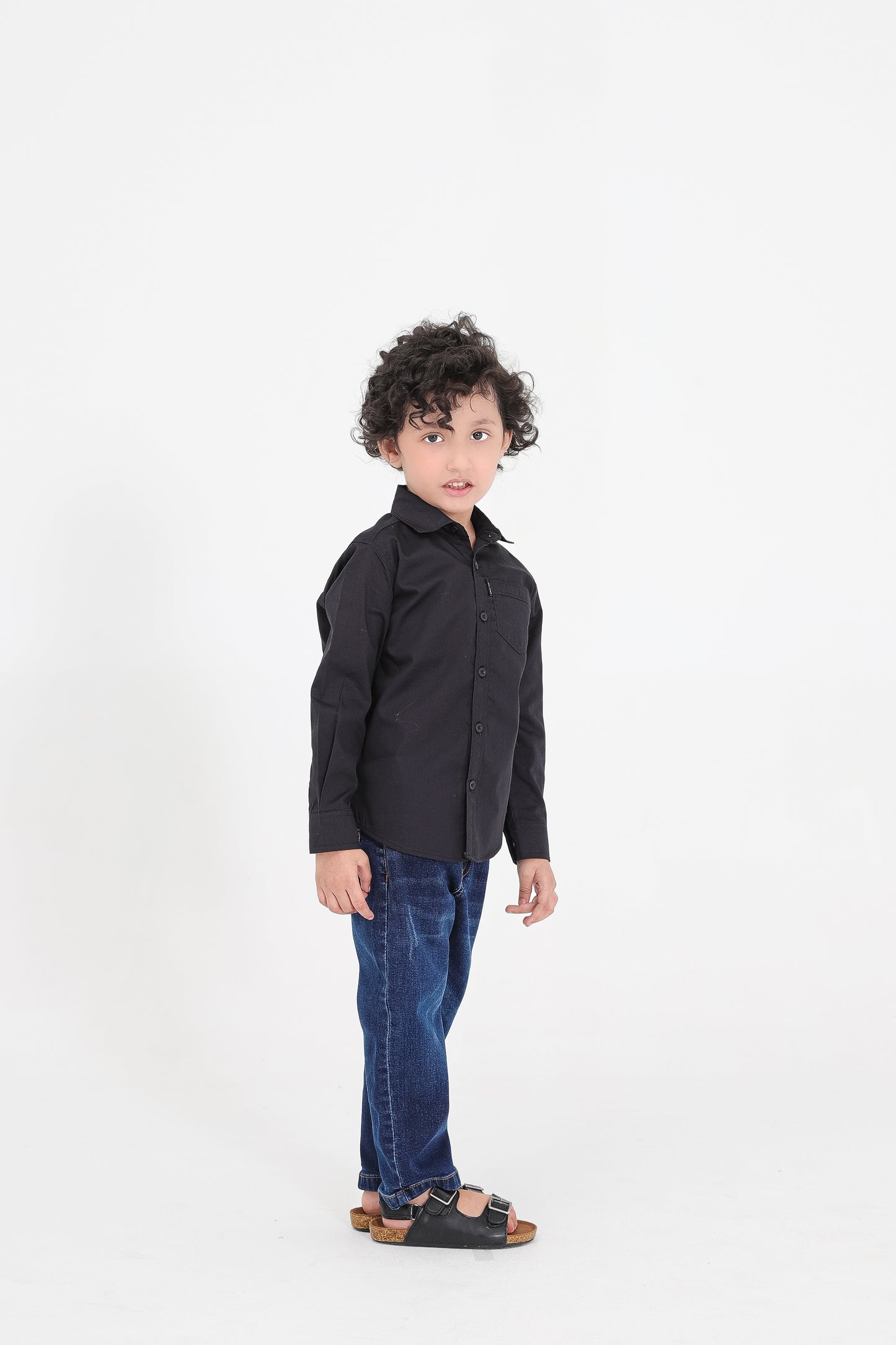 Boys Black Bolt Casual Shirt