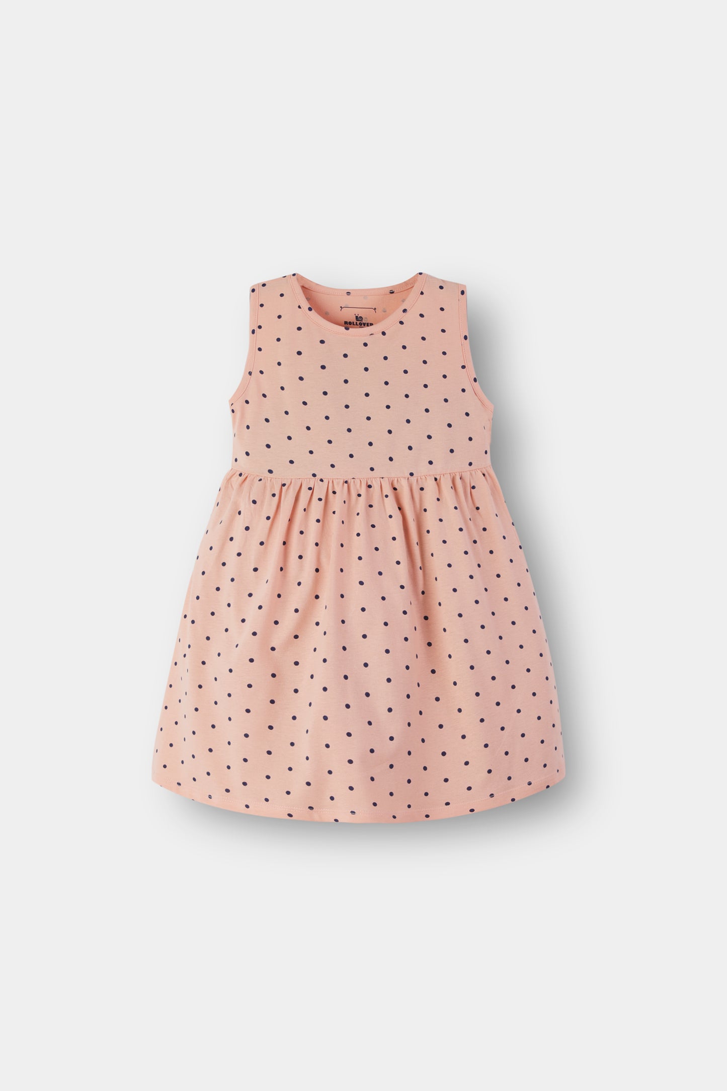 Peach Polka Dot Jersey Frock