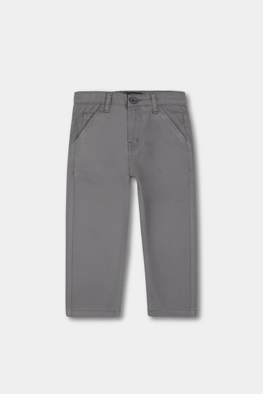 Boys Grey Twill Pants