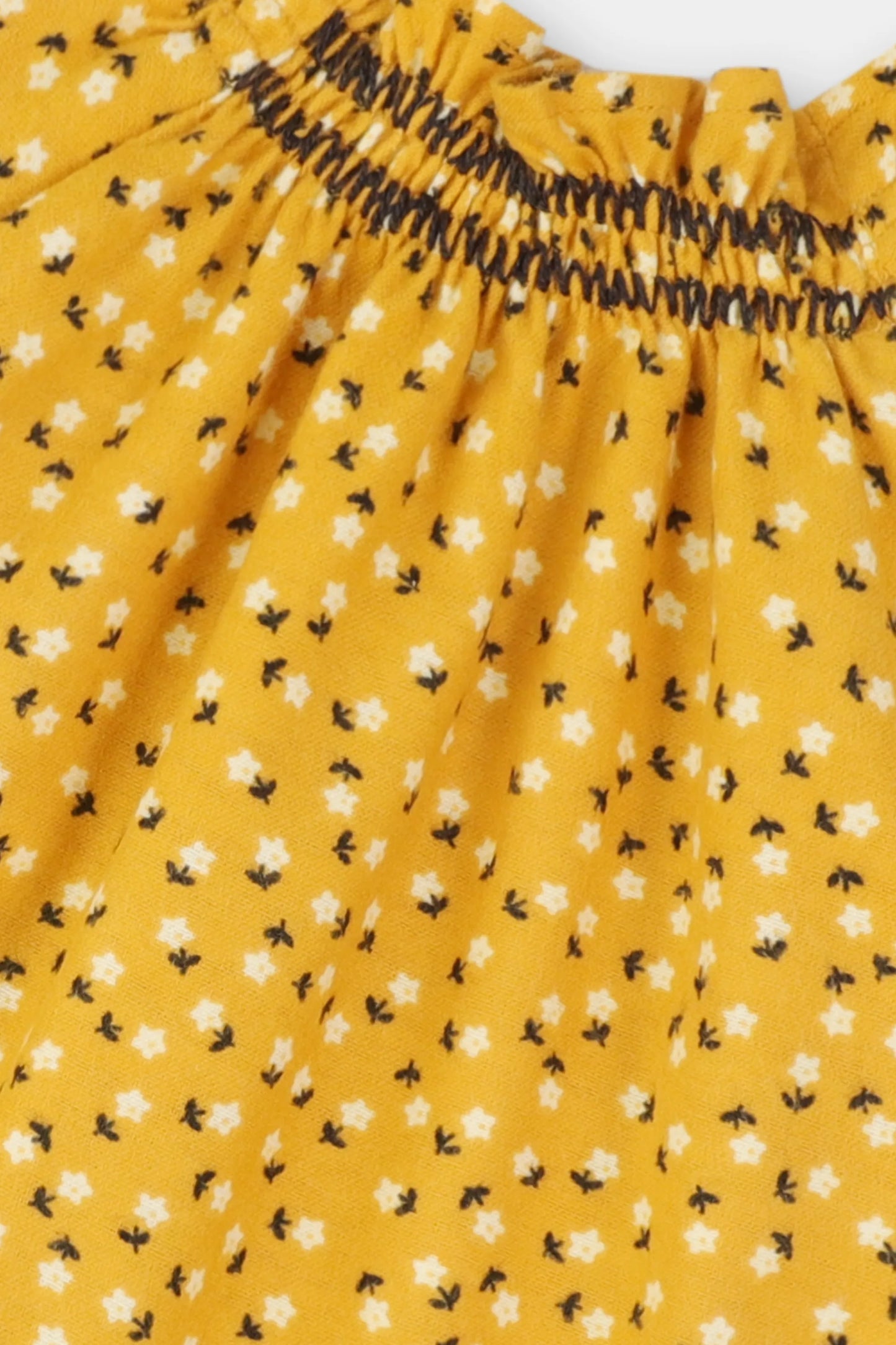 Daisy Yellow Flannel Raglan Top