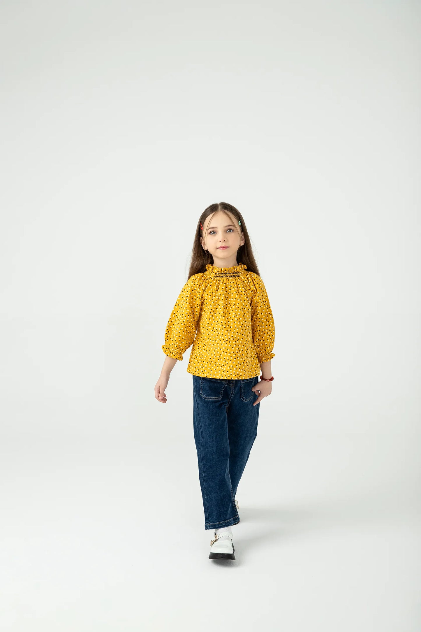 Daisy Yellow Flannel Raglan Top