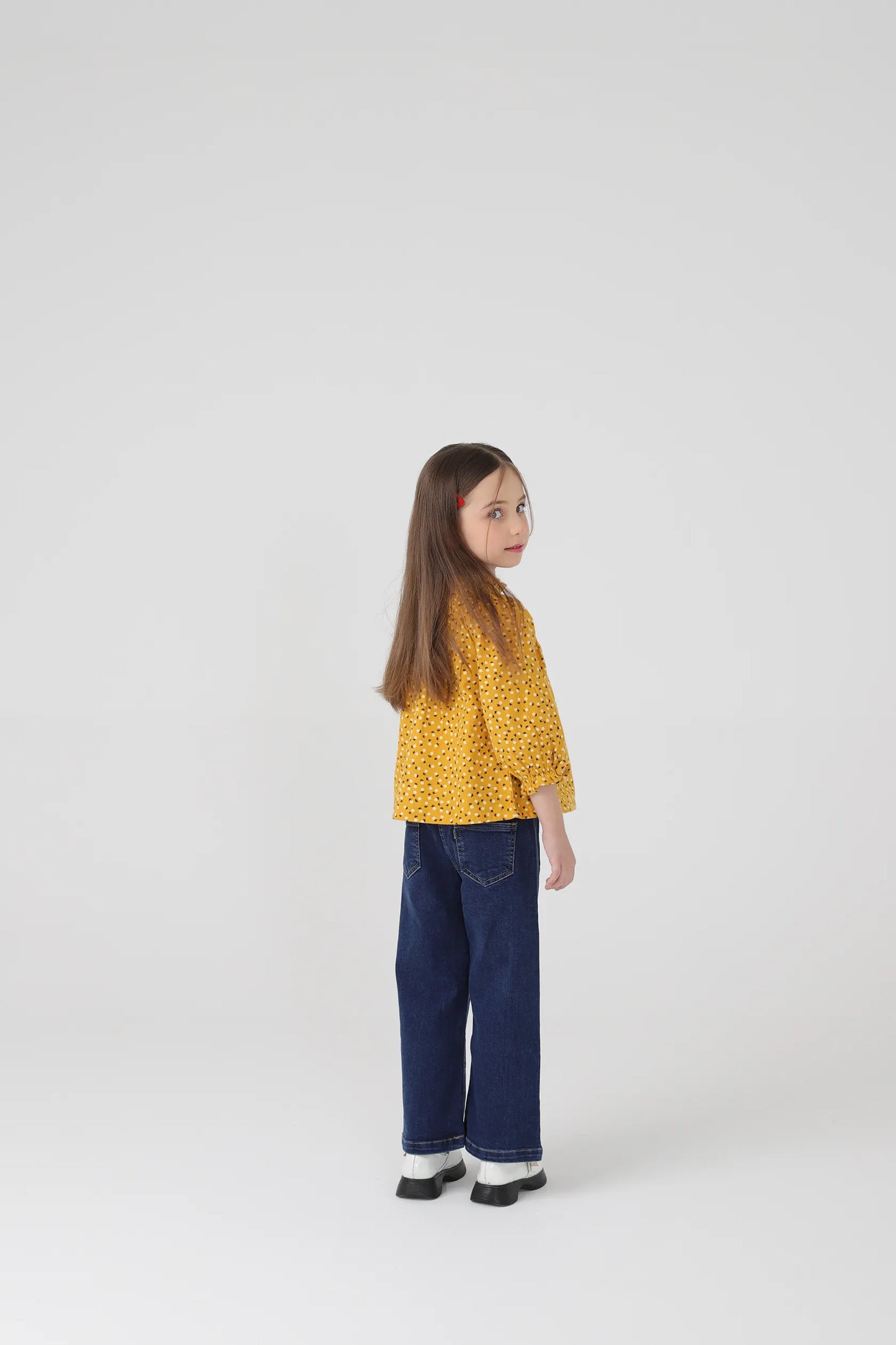 Daisy Yellow Flannel Raglan Top