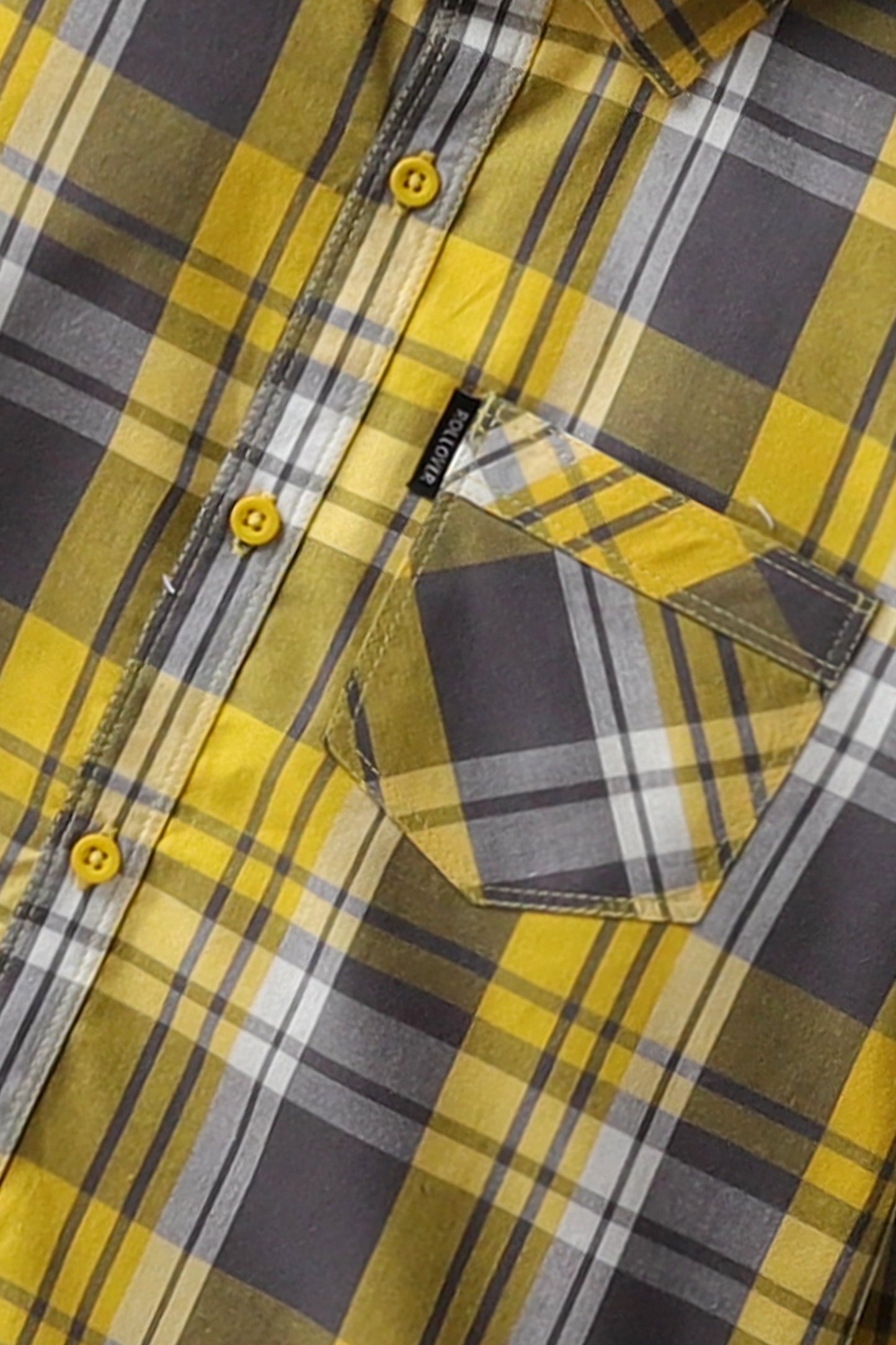 Boys Yellow Plaid Shirt