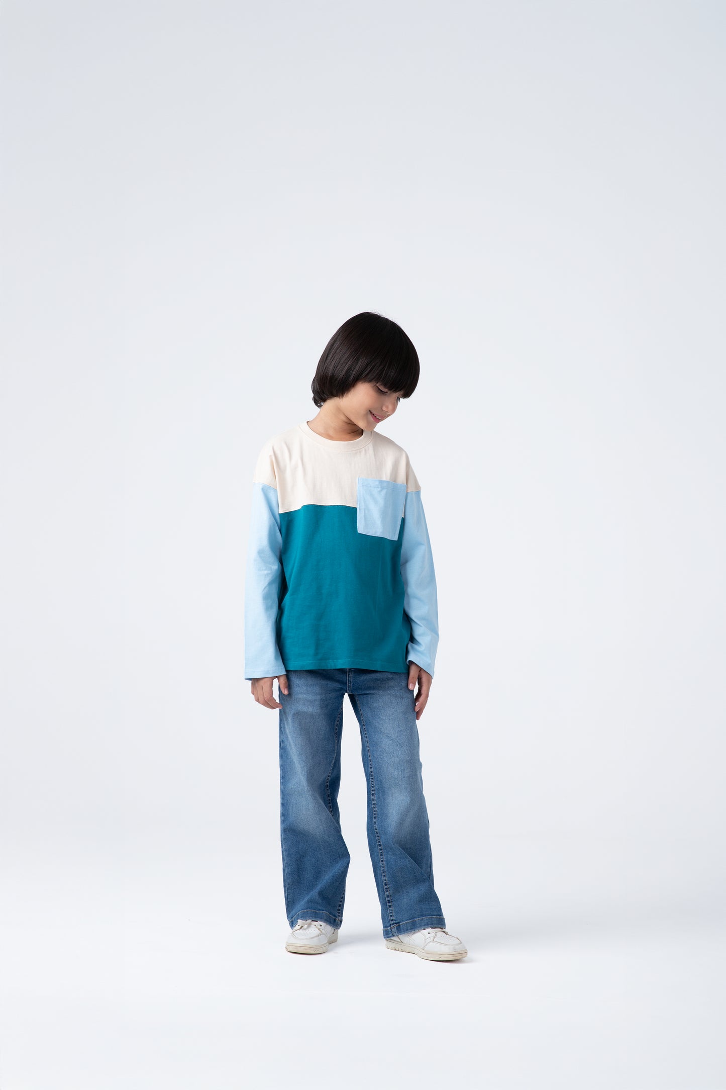 Tri-tone Boxy Tee