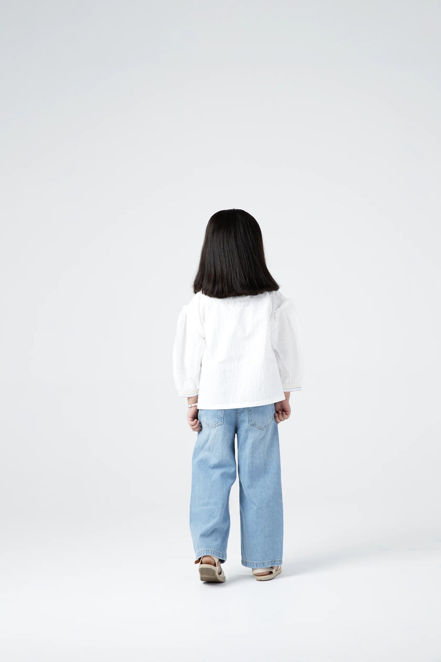Thread Embroidered White Top