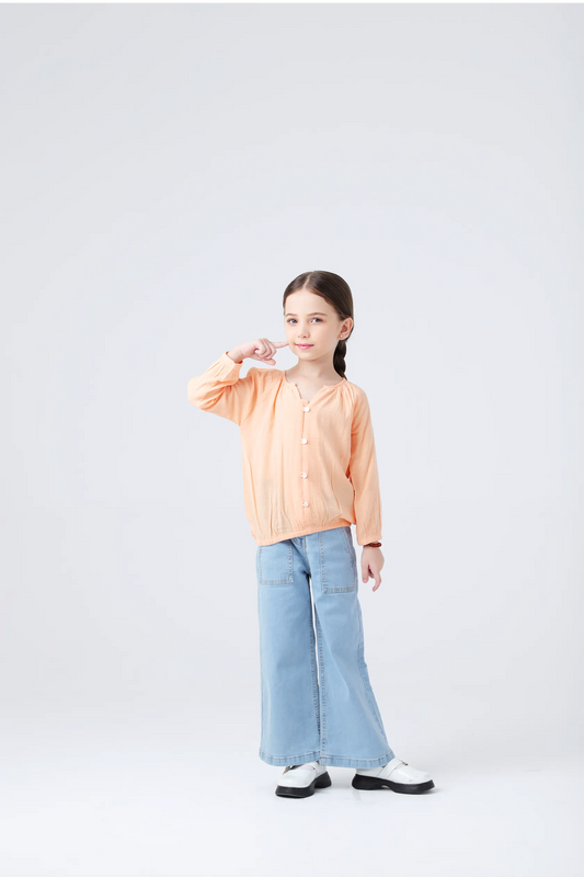 Peach Elasticated Top