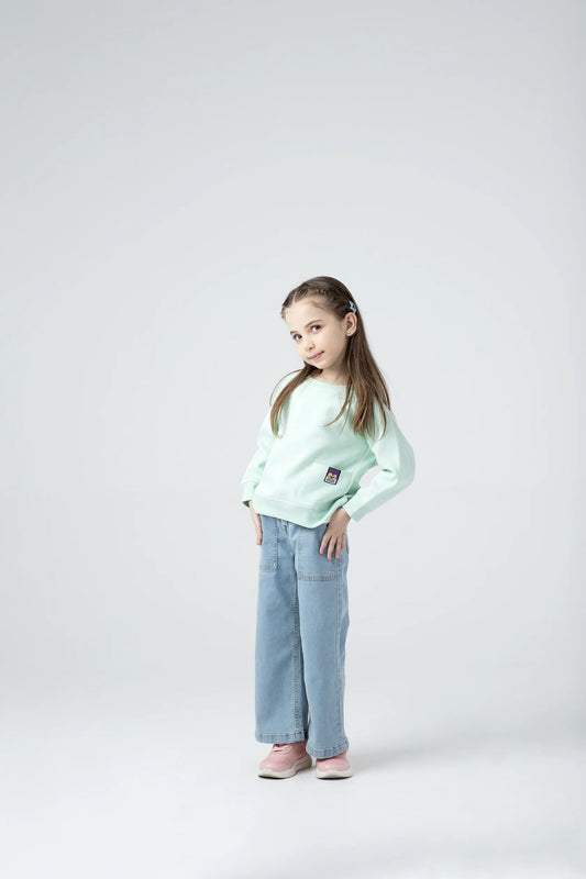 Girls Mint Fleece Sweatshirt