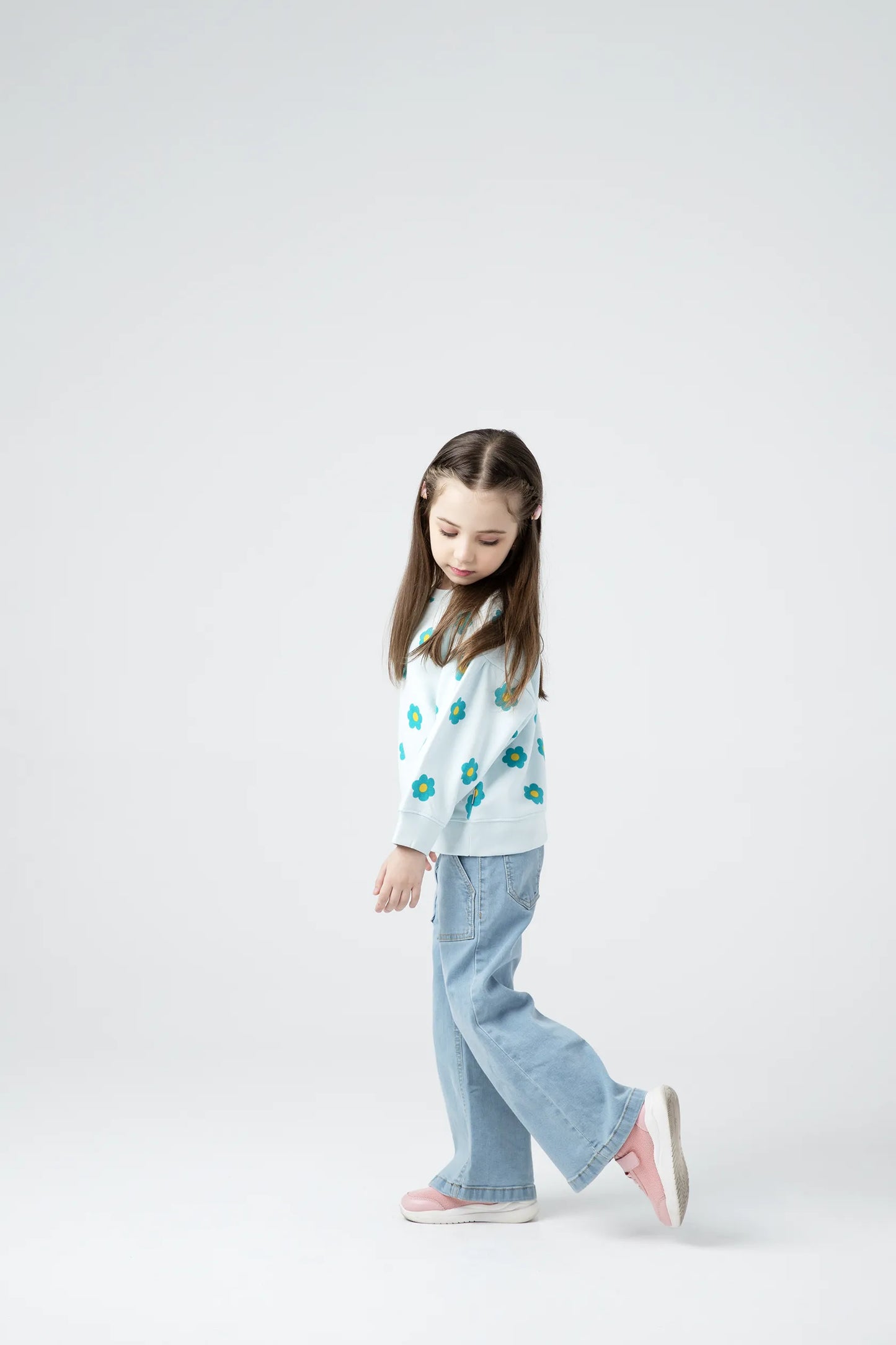 Girls Daisy Puff Sweatshirt